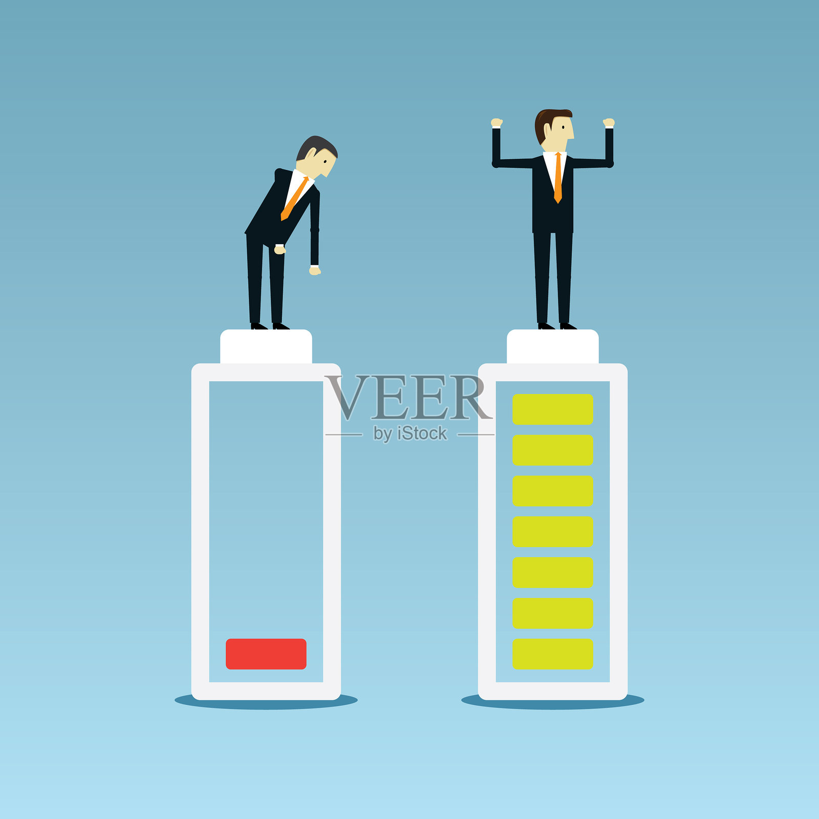 上发条的关键的商人插画图片素材