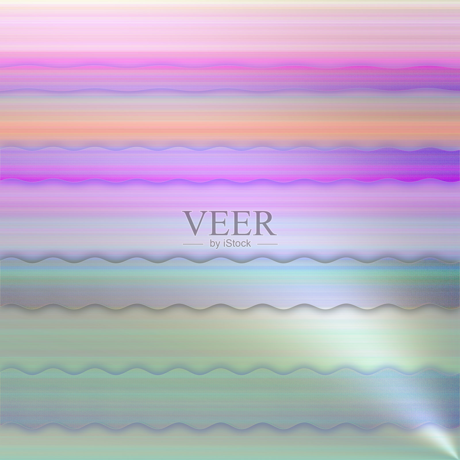 柔和的颜色水平和曲线线。插画图片素材