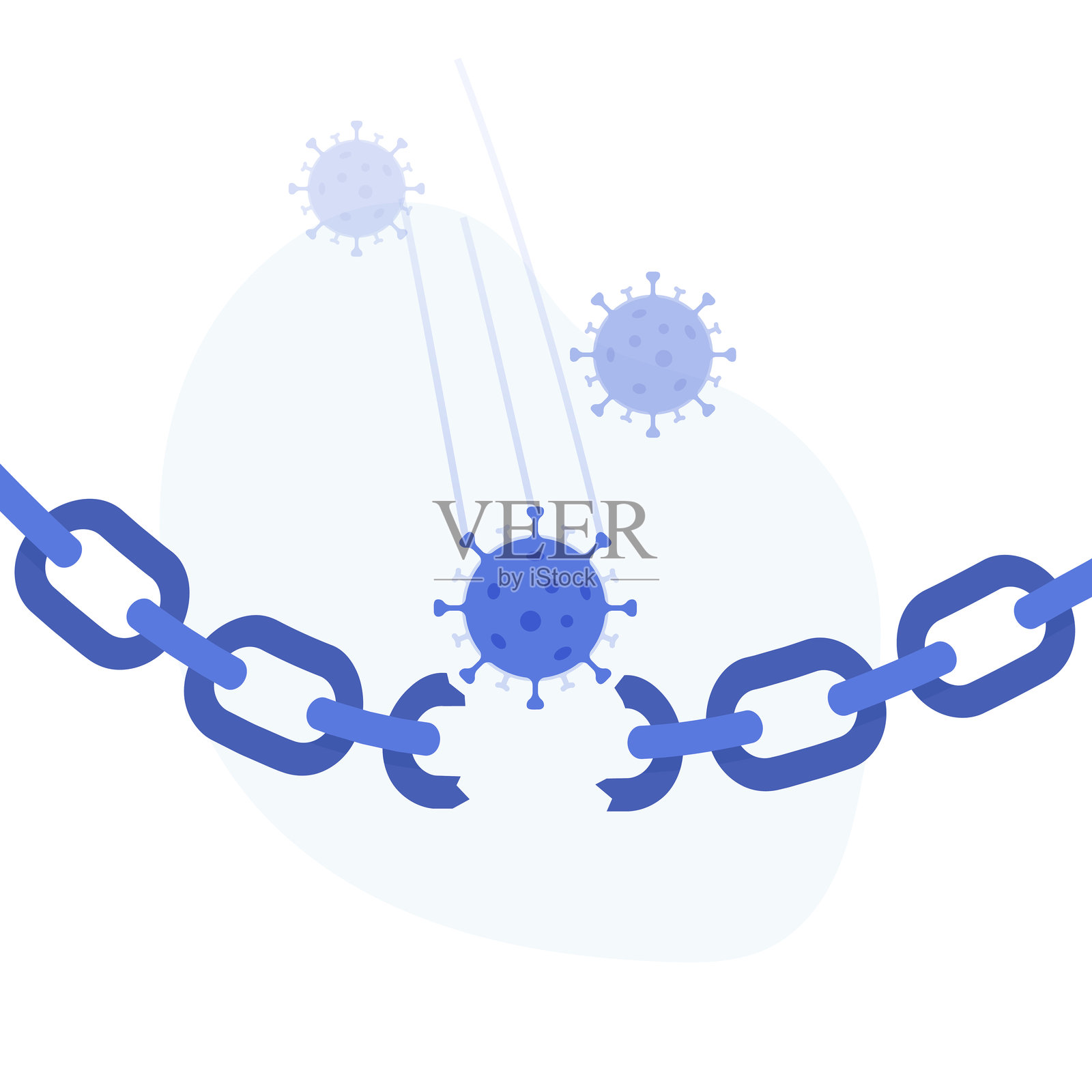 新冠肺炎对全球经济和供应链的影响，金融危机概念插画图片素材