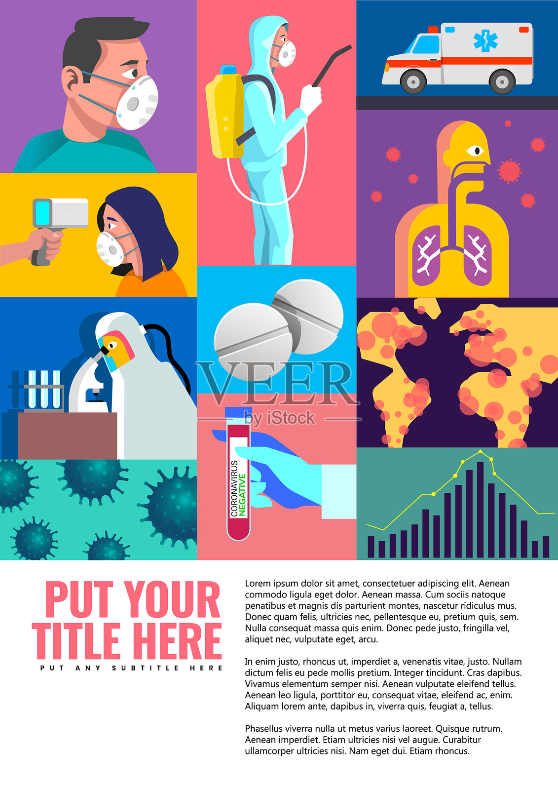 Corona流行病封面和页面设计设计模板素材