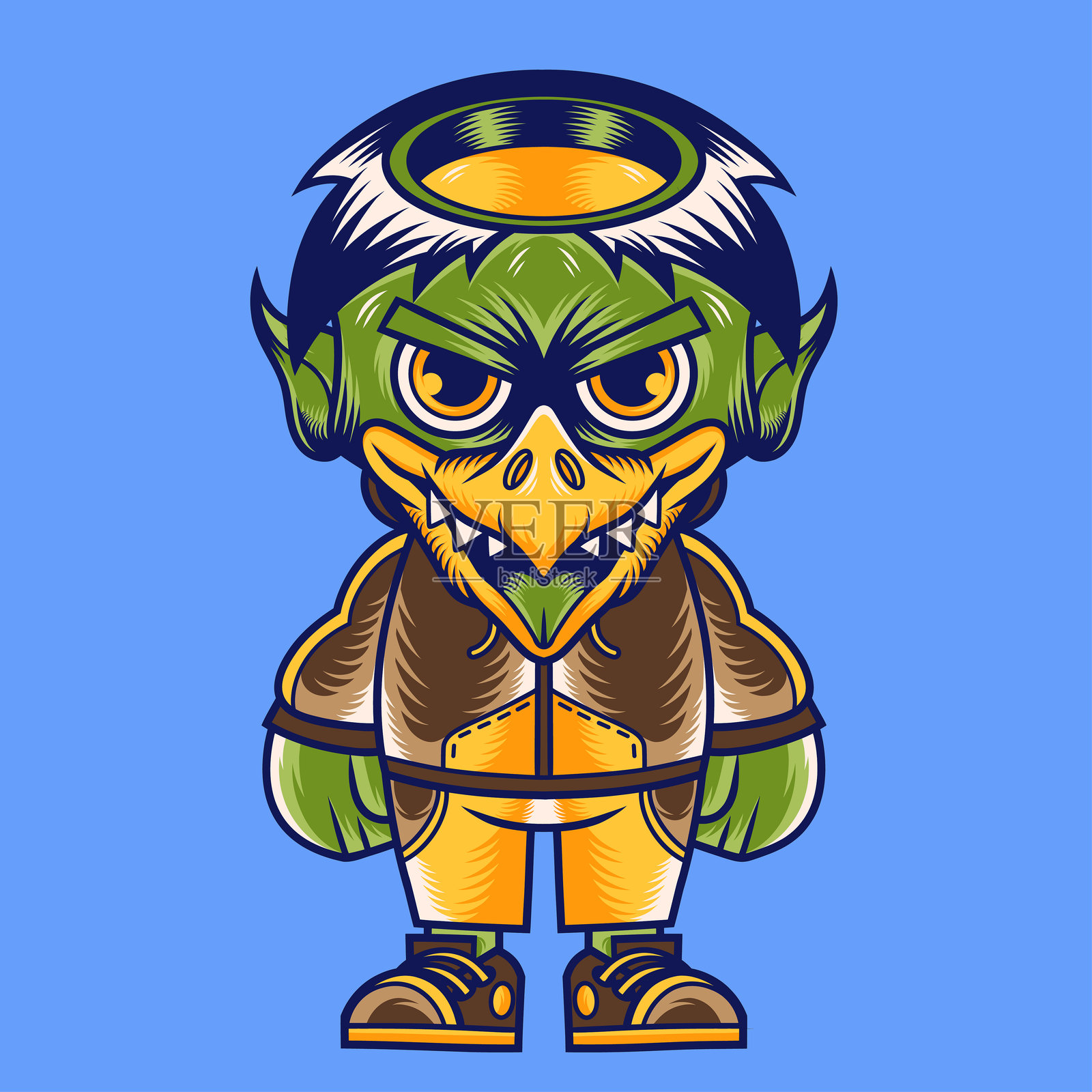 卡通吉祥物角色设计：河童插画图片素材