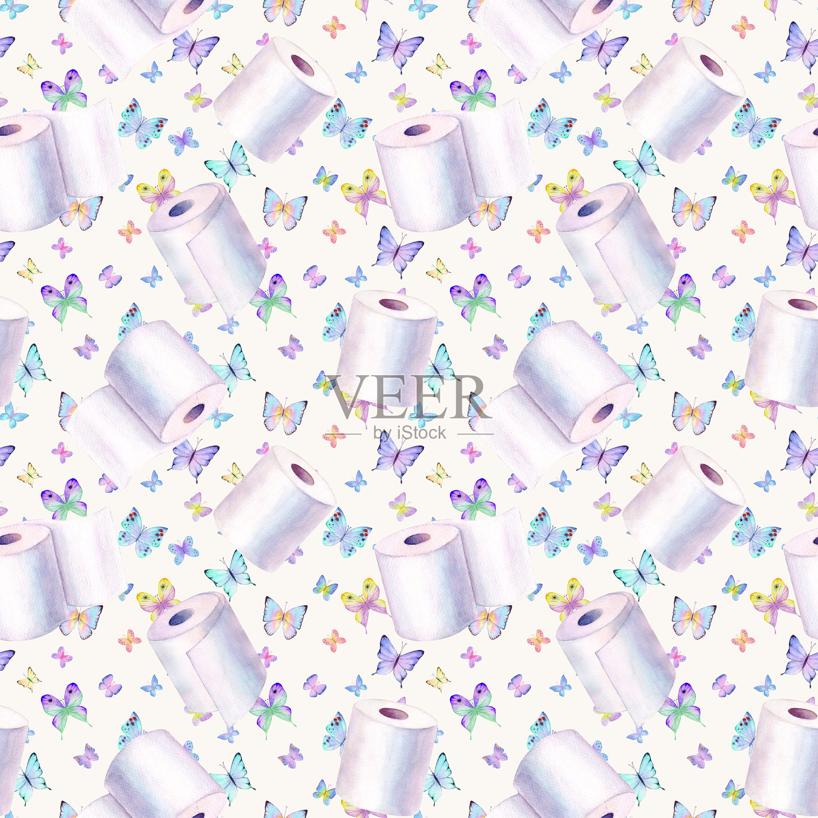 抽象水彩白色卫生纸背景插画图片素材