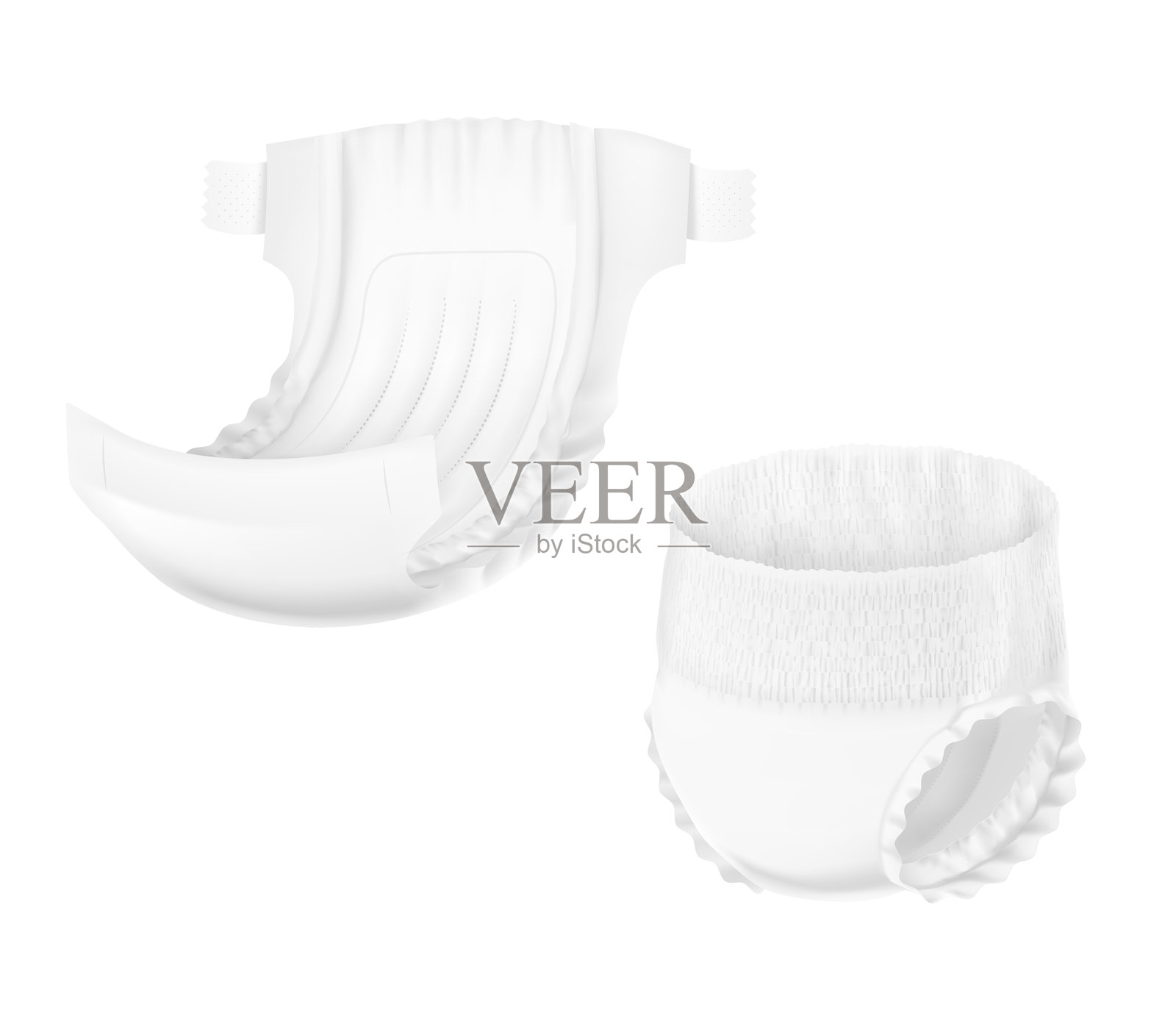 详细的尿布模型。插画图片素材