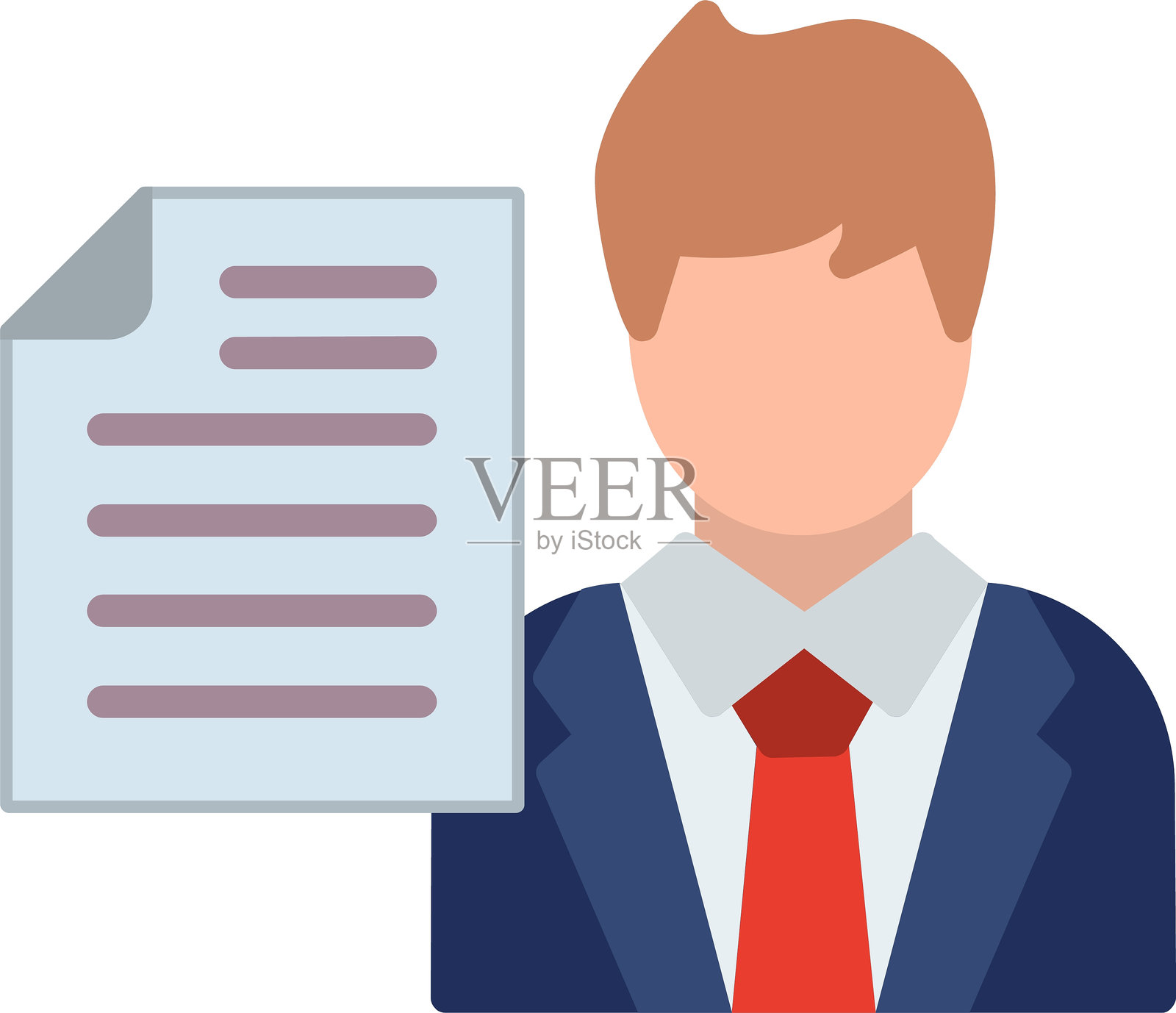 面试官扁平化图标设计插画图片素材