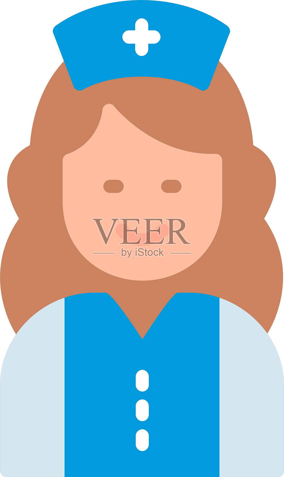 护士扁平矢量图标设计插画图片素材