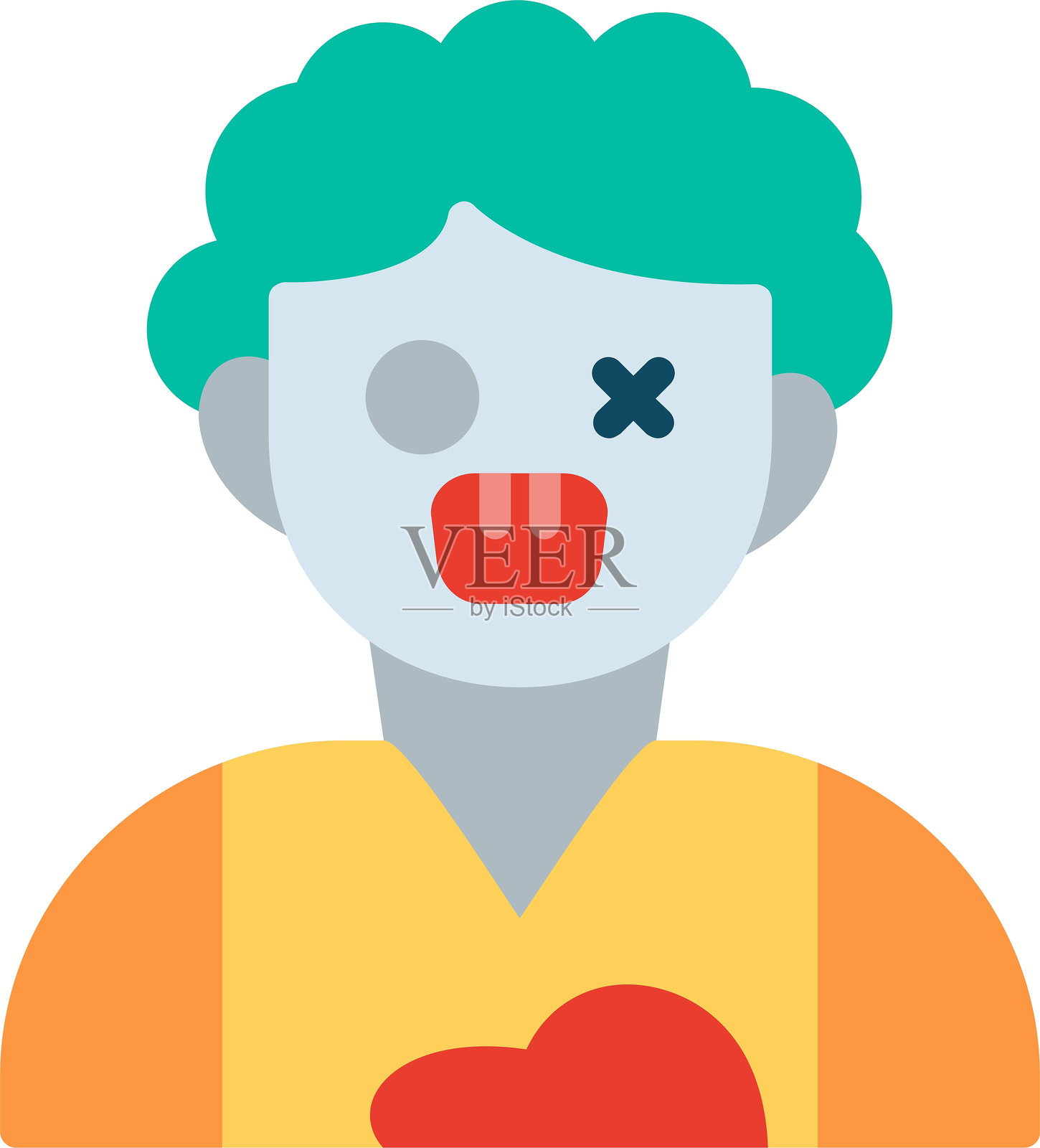 僵尸扁平矢量图标设计插画图片素材