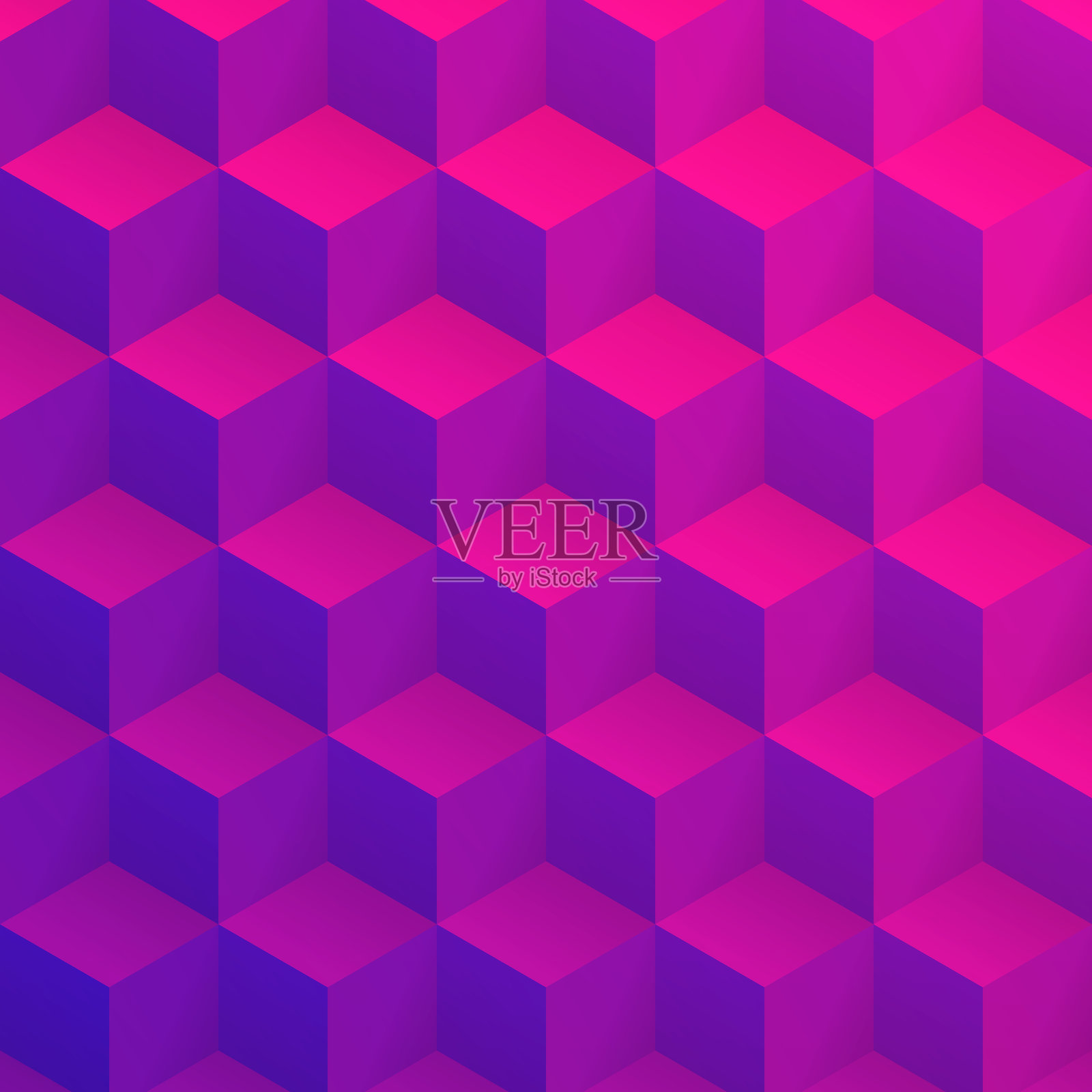 抽象几何背景与粉色立方体 - 时尚的3D背景插画图片素材