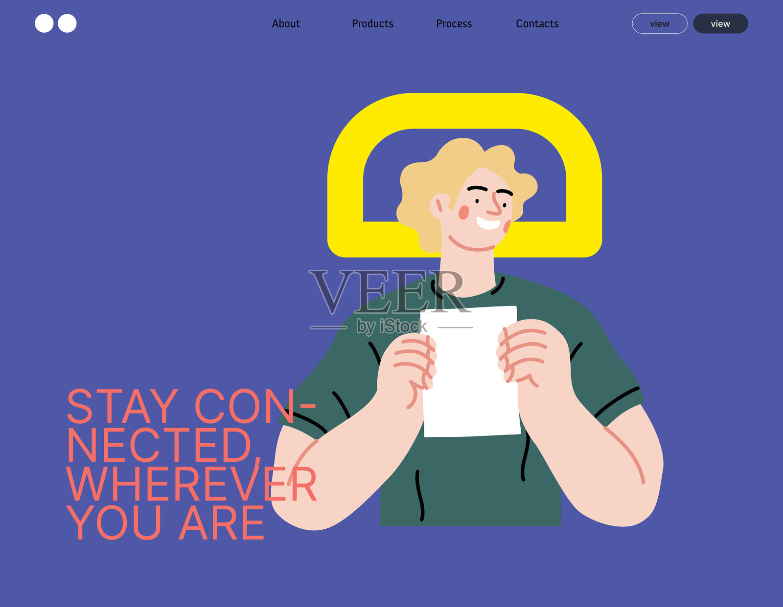 创意工作空间 - 视频会议，扁平矢量概念插图插画图片素材