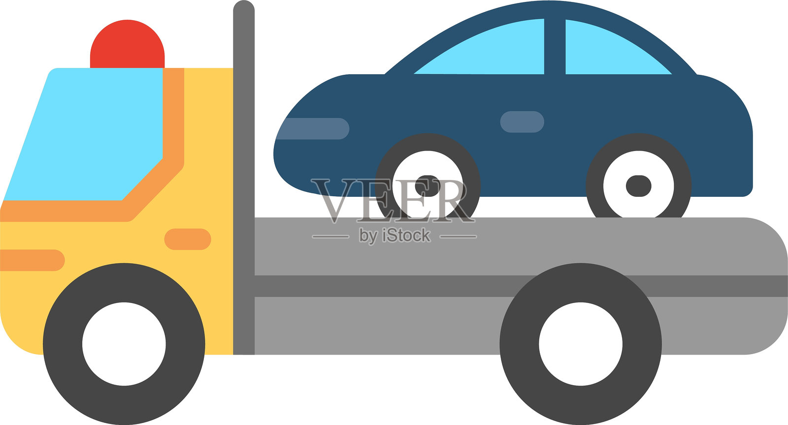 拖车平面矢量图标设计插画图片素材