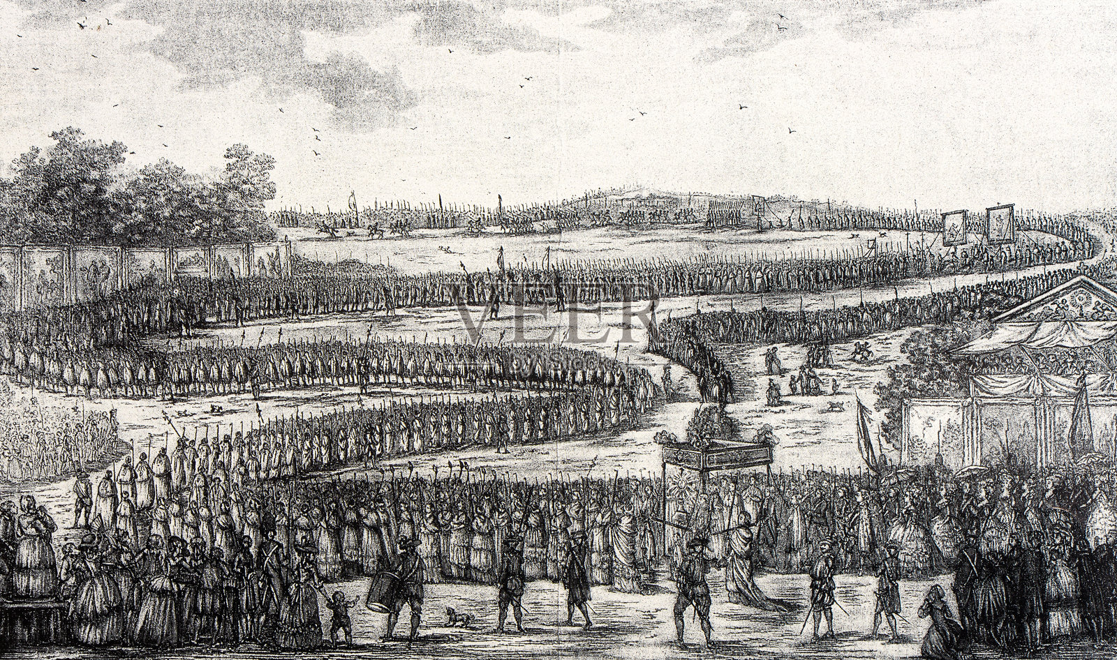 来自法国杂志的古董图像，1789年三级会议插画图片素材