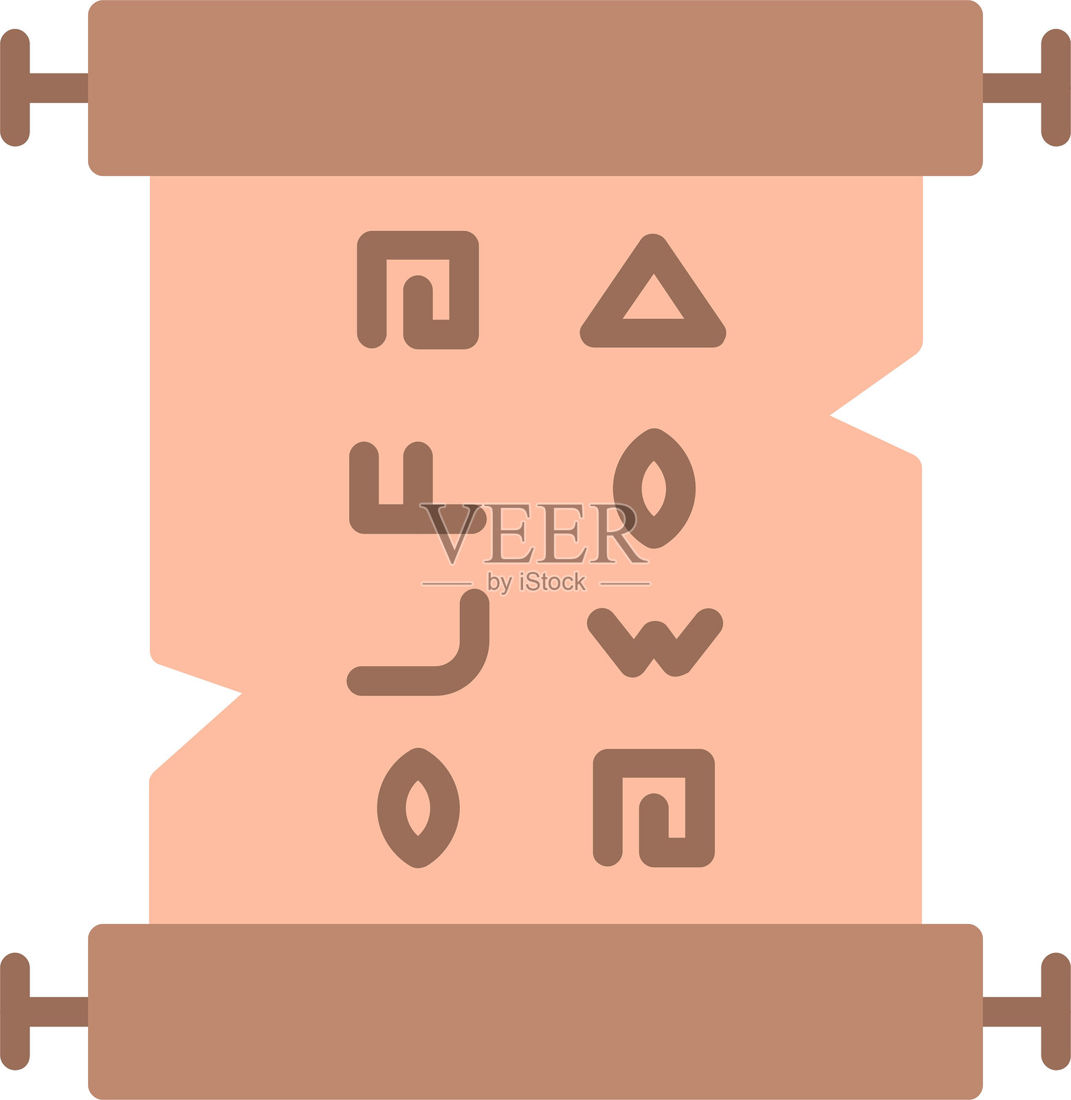 纸莎草平面矢量图标设计插画图片素材