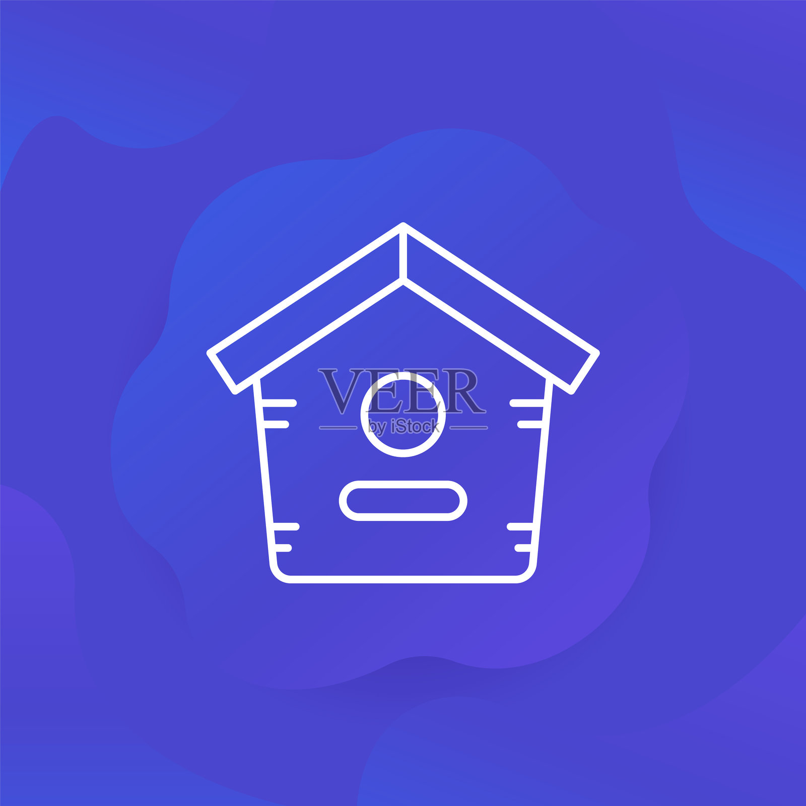 鸟屋图标，鸟类的房子线条矢量图插画图片素材