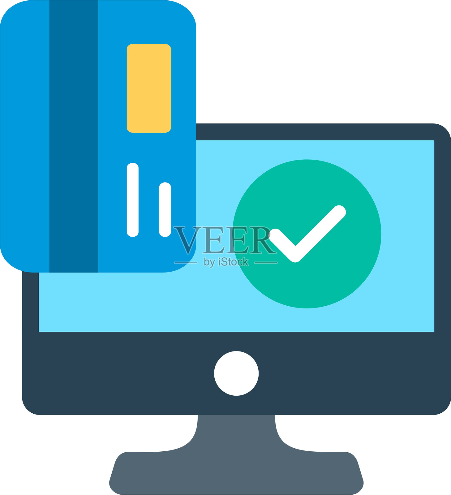 信用卡支付扁平矢量图标设计插画图片素材