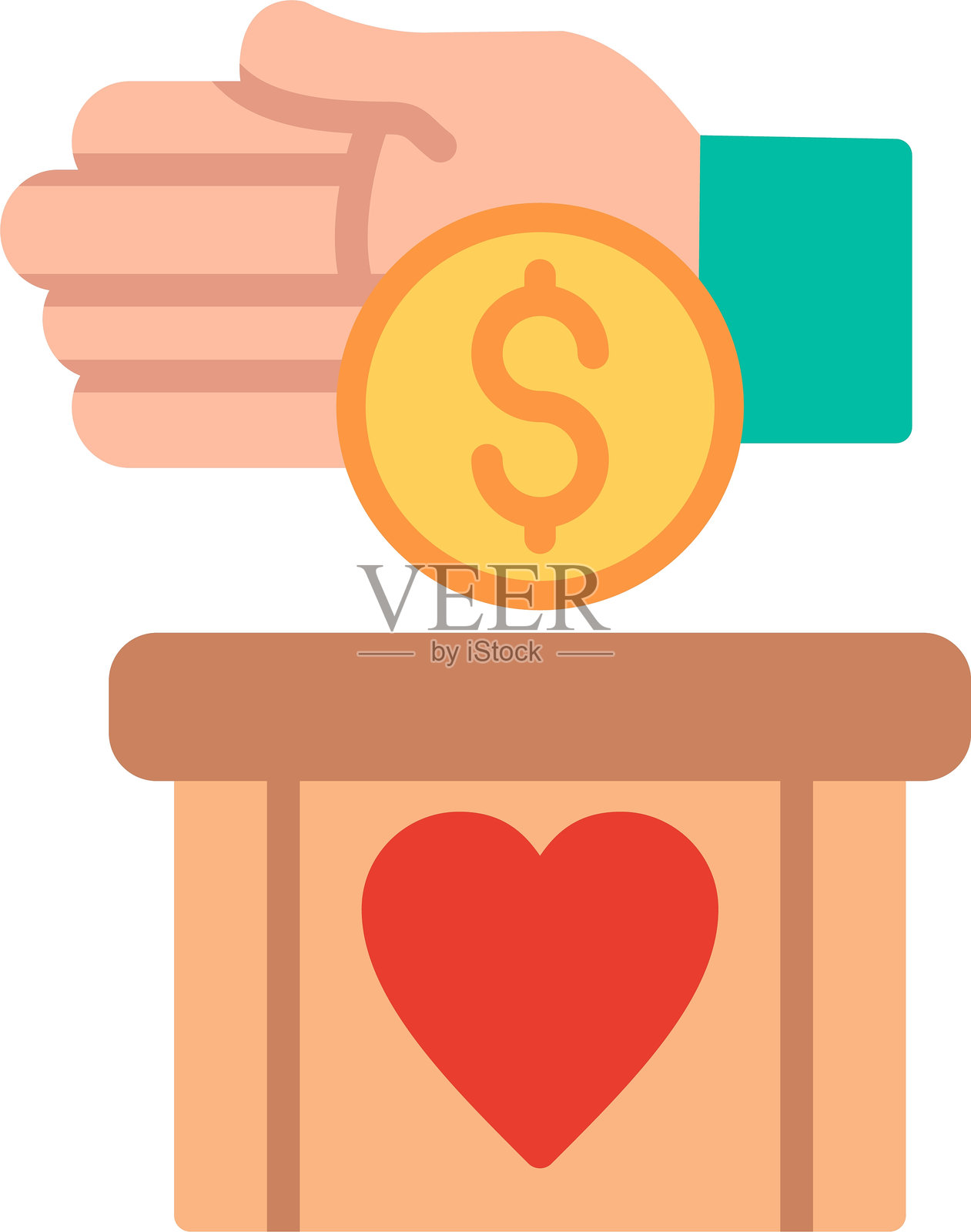 捐赠扁平矢量图标设计插画图片素材