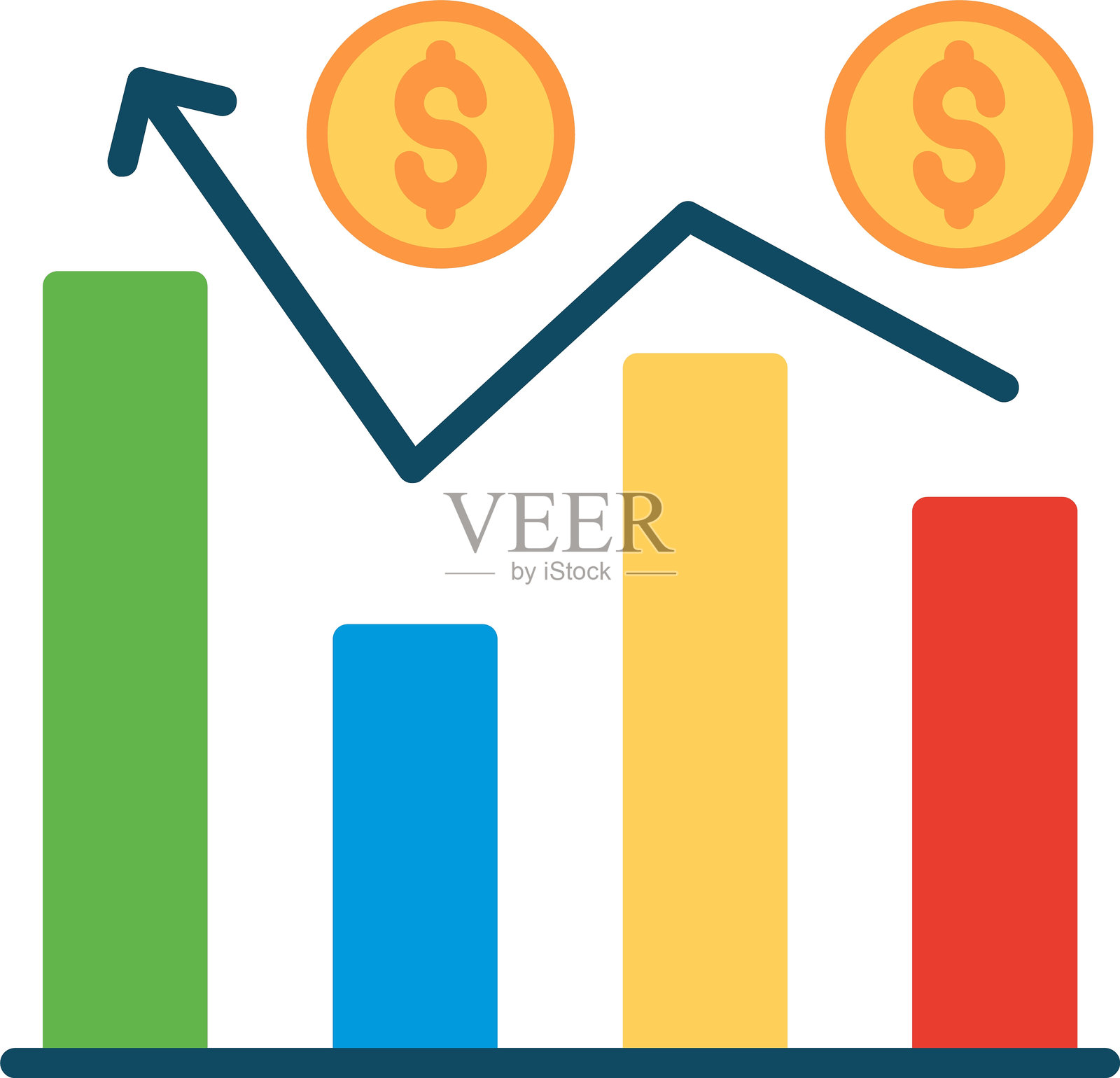 统计数据扁平化图标设计插画图片素材