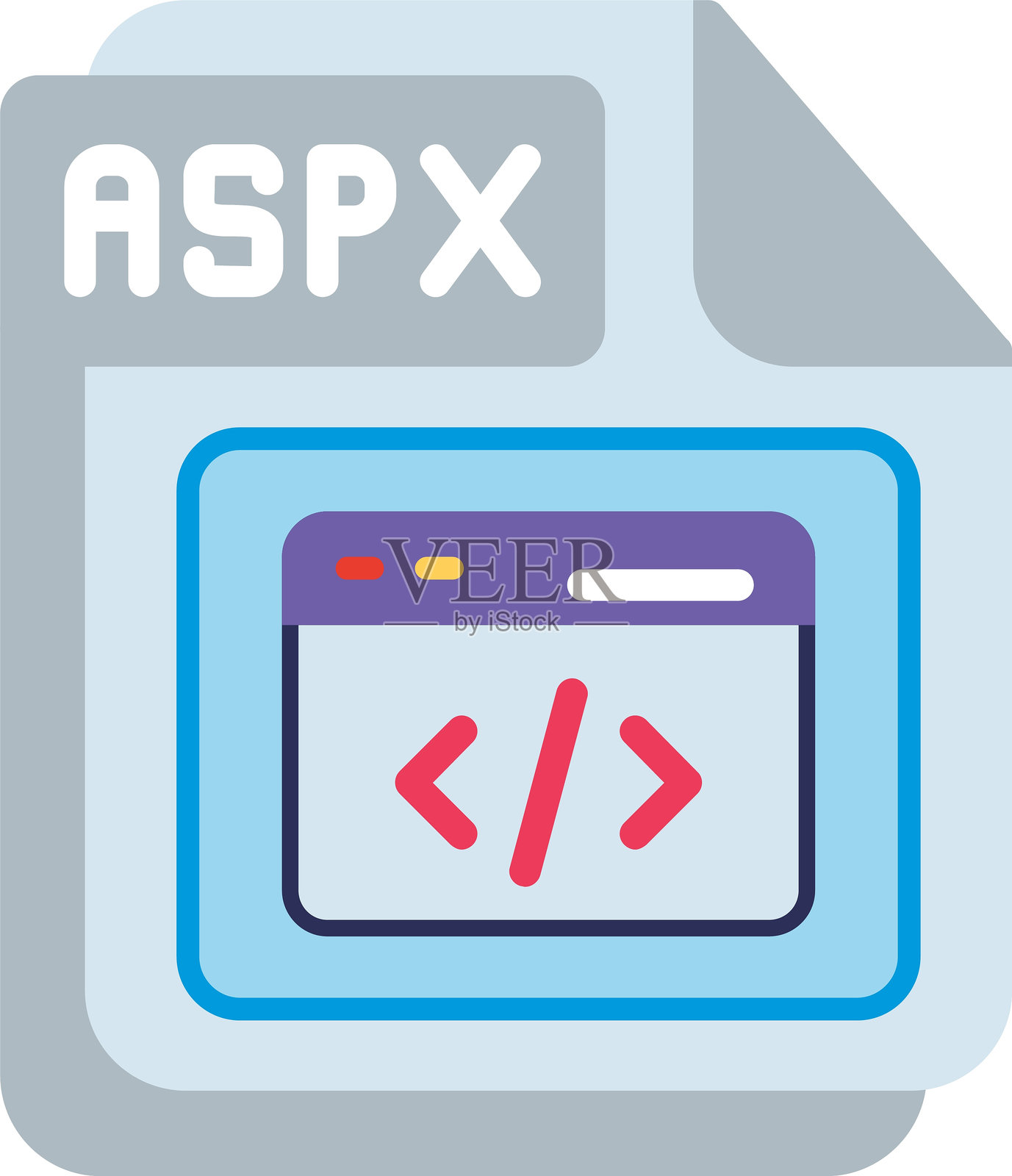 ASPX扁平矢量图标设计插画图片素材