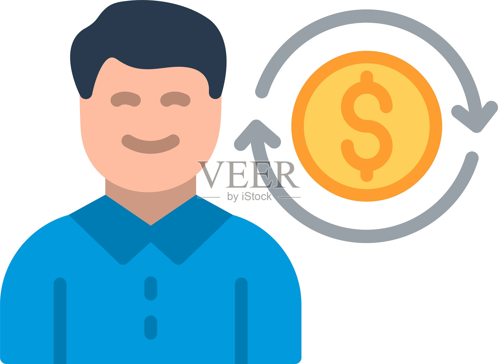 投资回报率扁平矢量图标设计插画图片素材