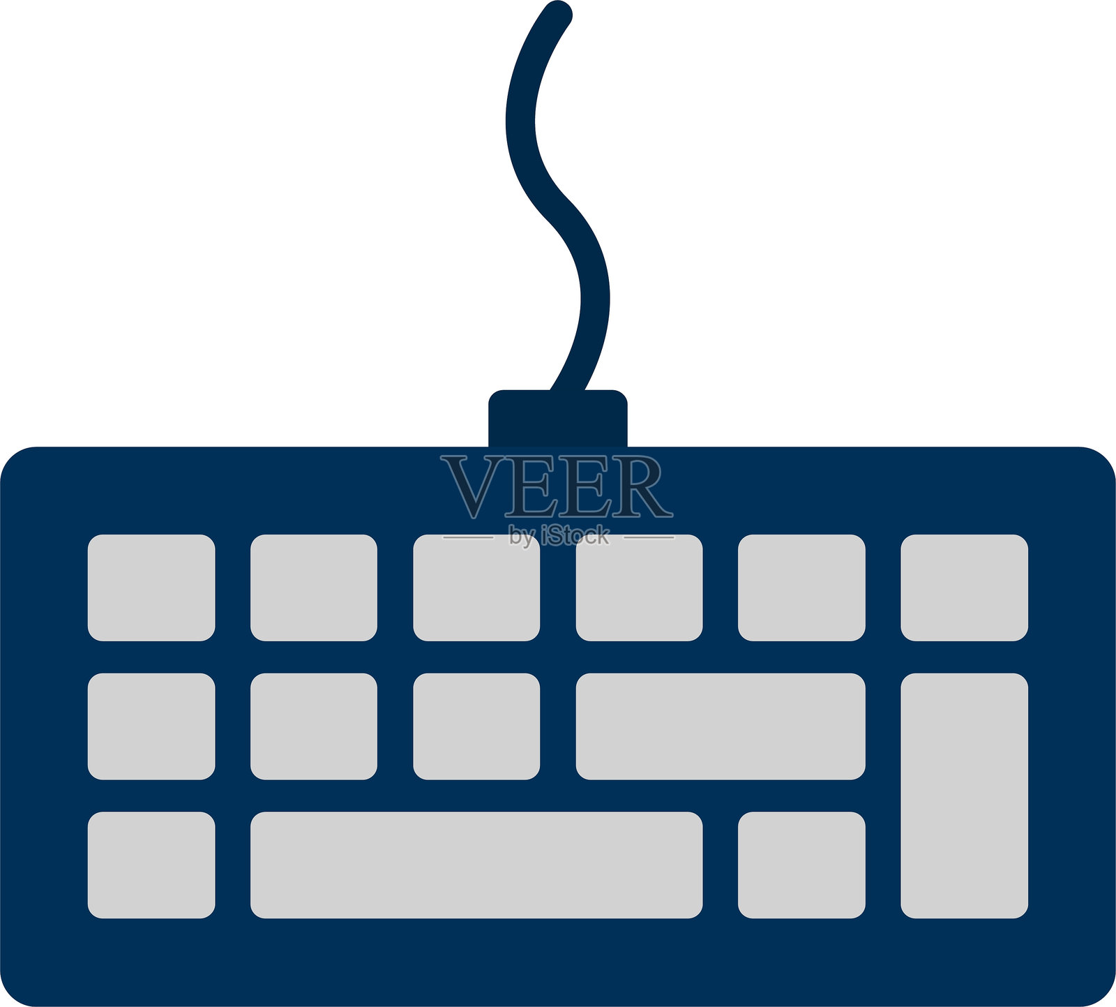 键盘扁平化矢量图标设计插画图片素材