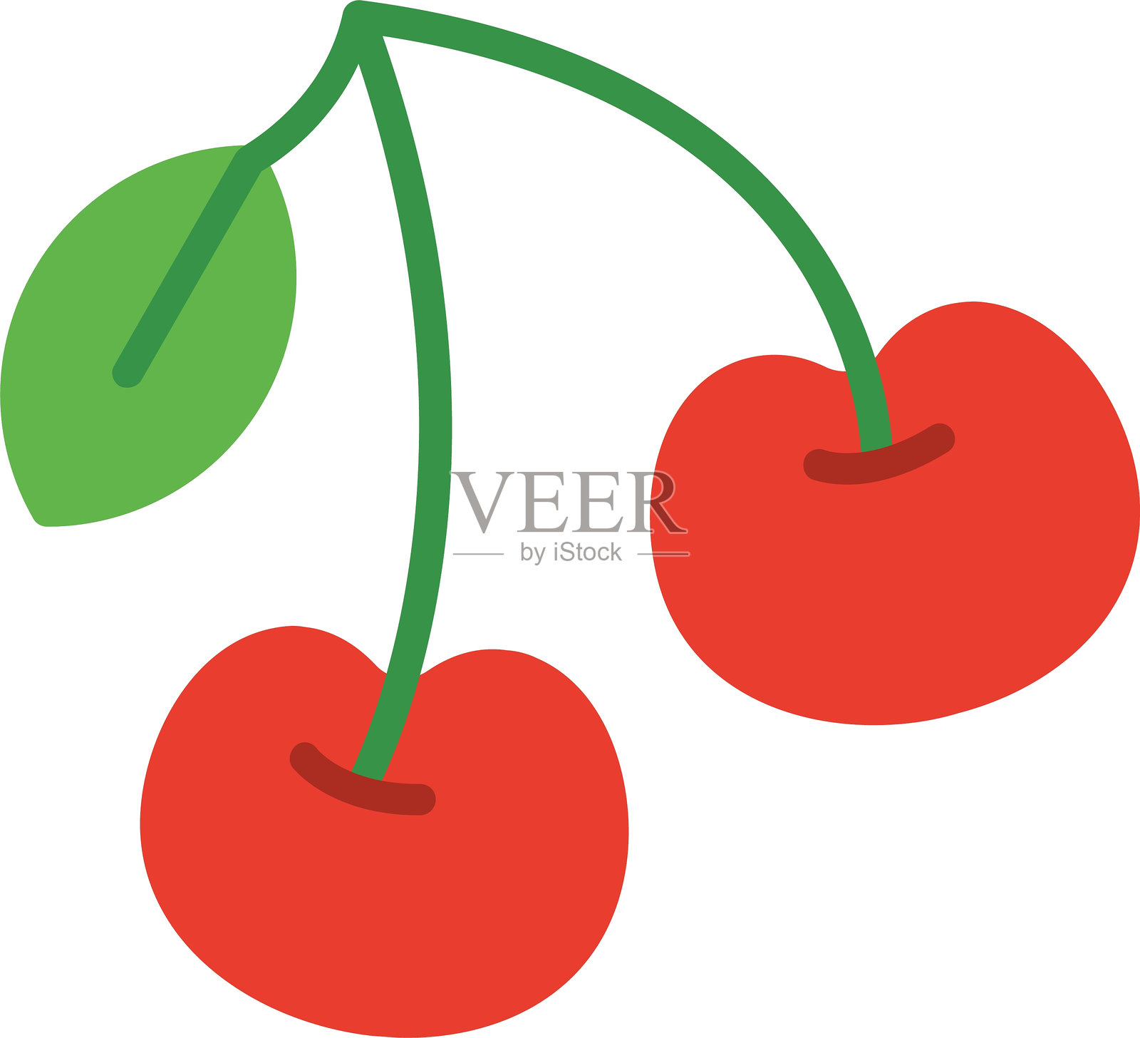 樱桃平面矢量图标设计插画图片素材