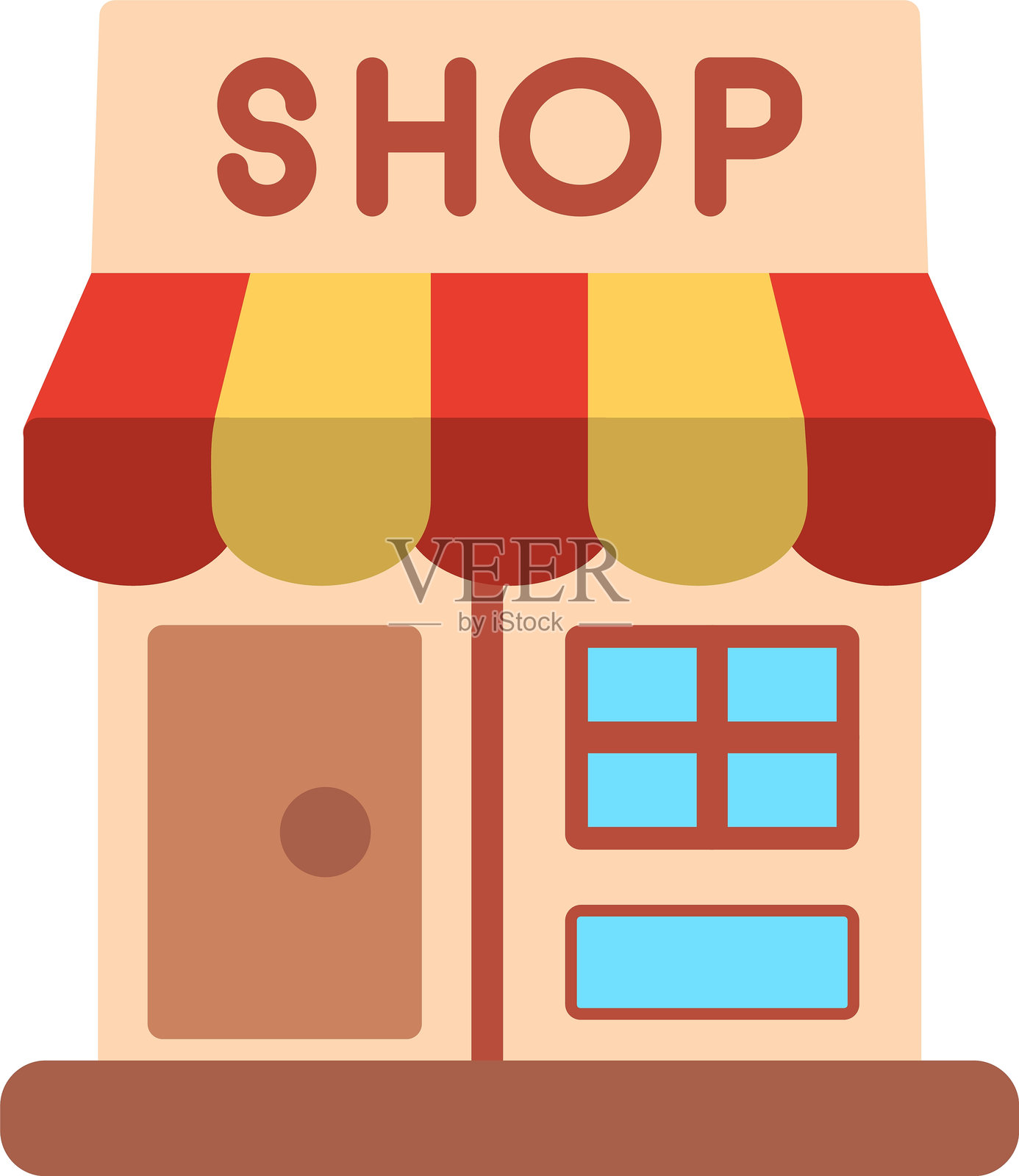 商店平面矢量图标设计插画图片素材