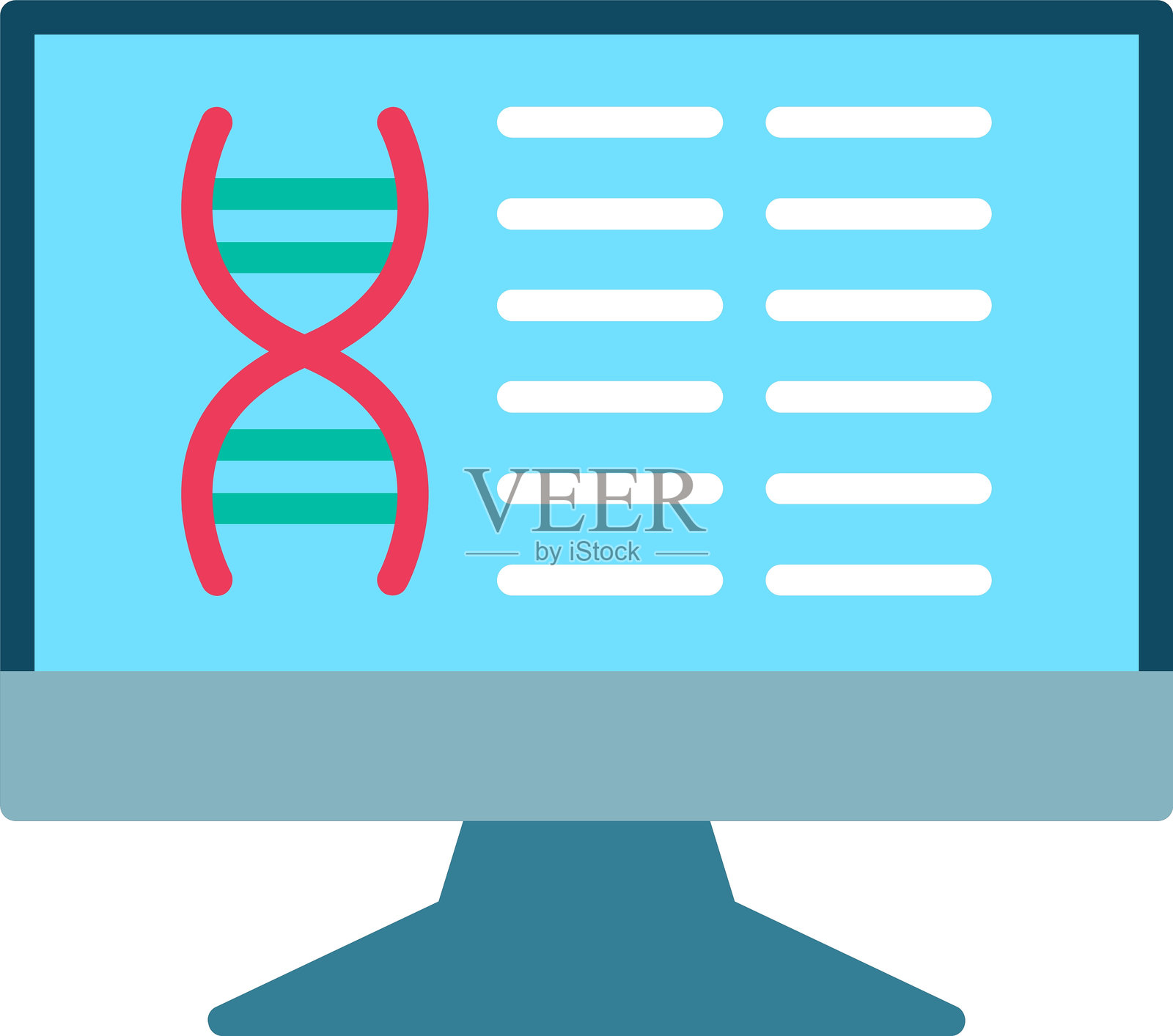 生物学扁平矢量图标设计插画图片素材