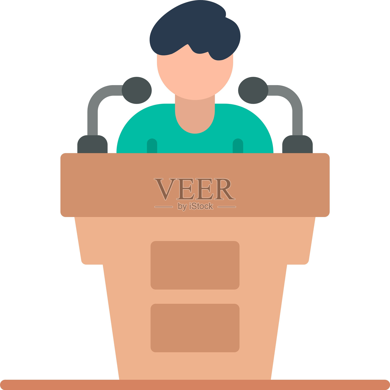 新闻发布会扁平化图标设计插画图片素材