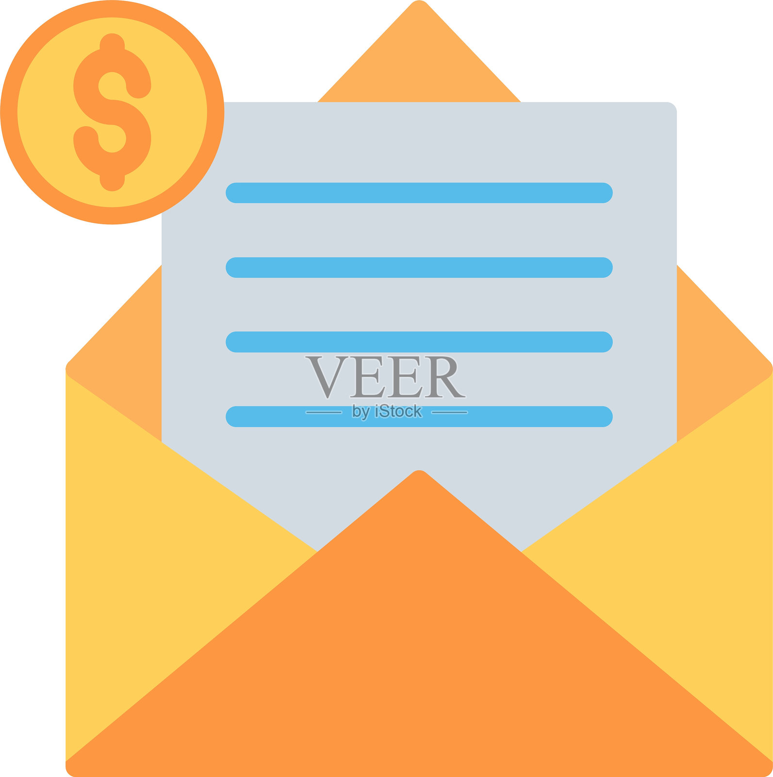 邮件扁平矢量图标设计插画图片素材