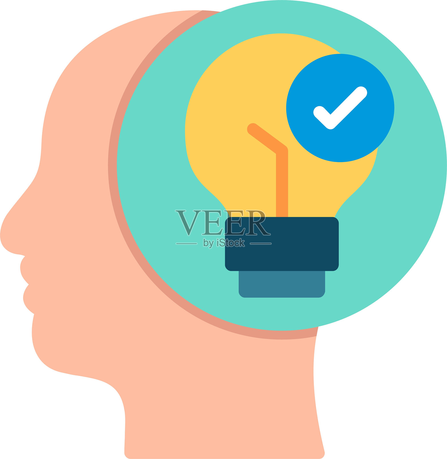 创意思维扁平矢量图标设计插画图片素材