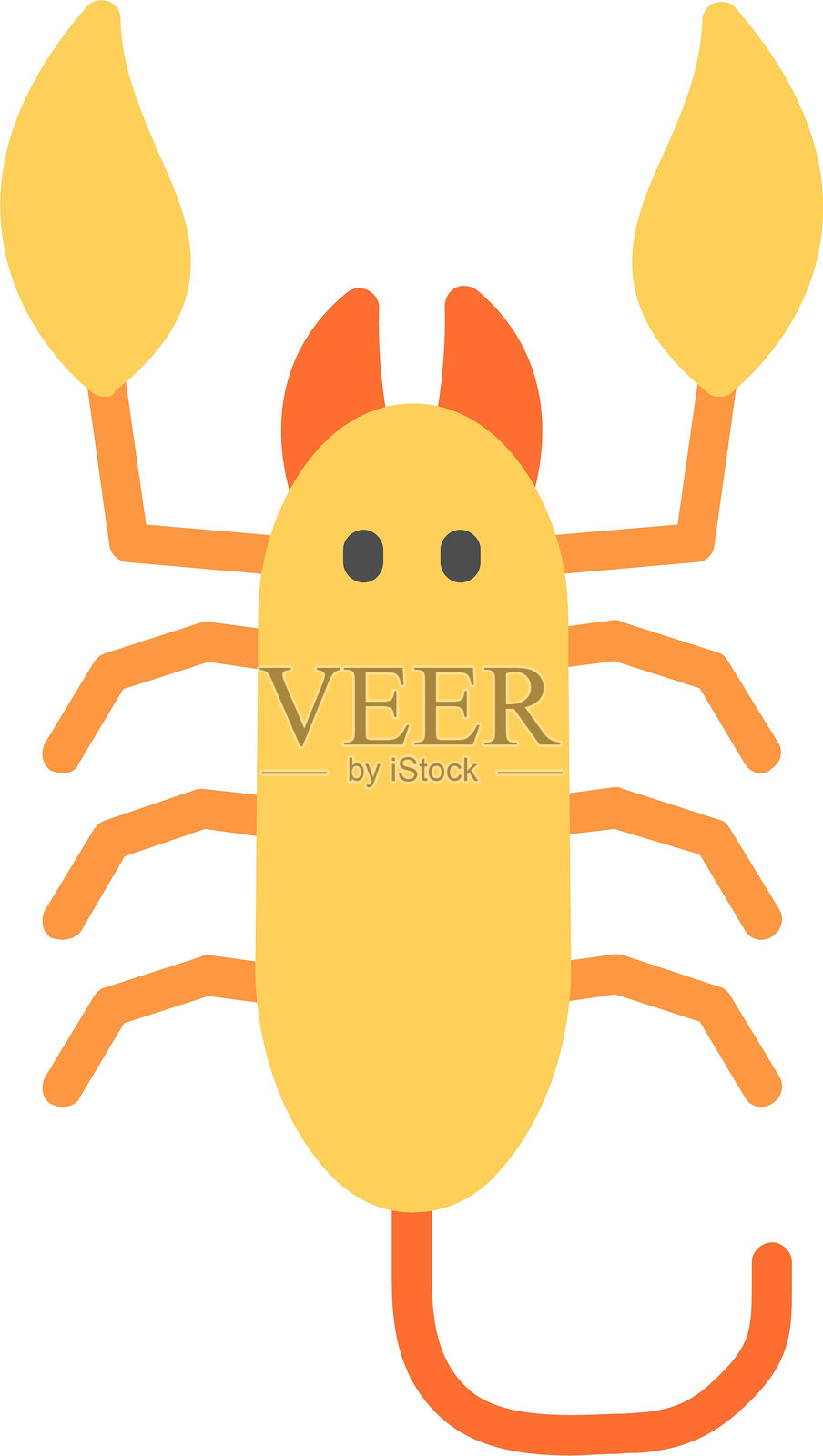 蝎子扁平矢量图标设计插画图片素材