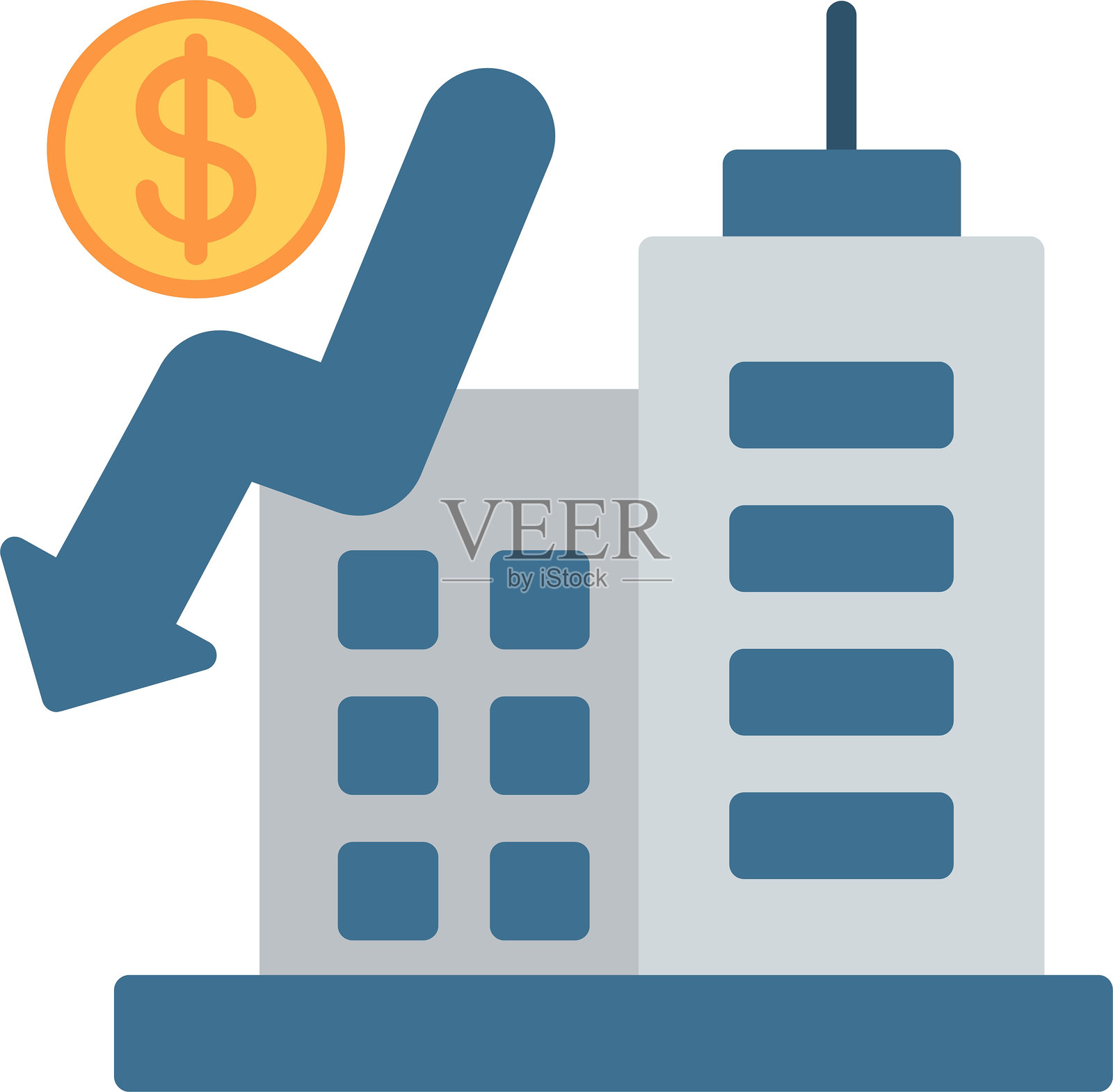 公司扁平化图标设计插画图片素材