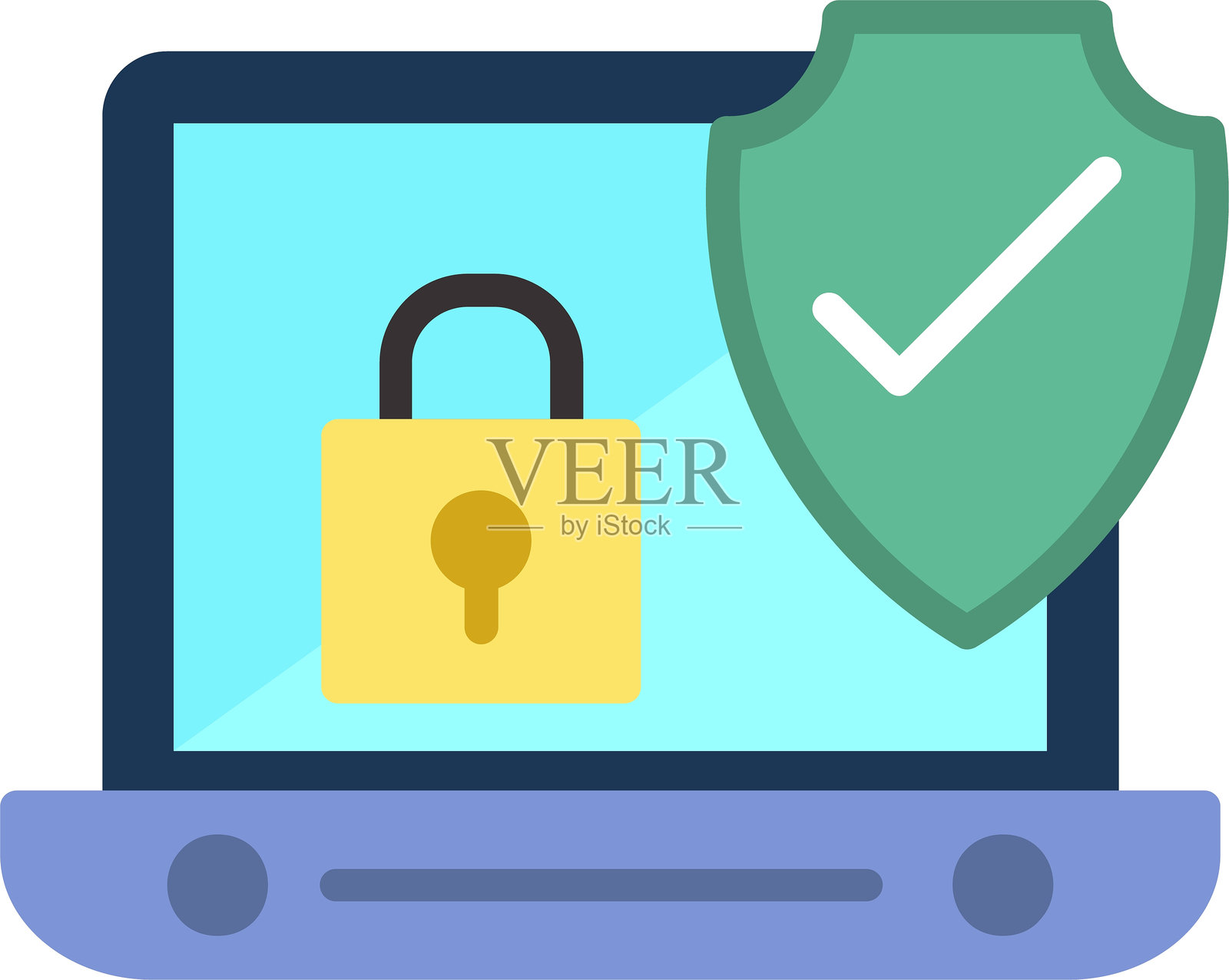 网络安全扁平矢量图标设计插画图片素材