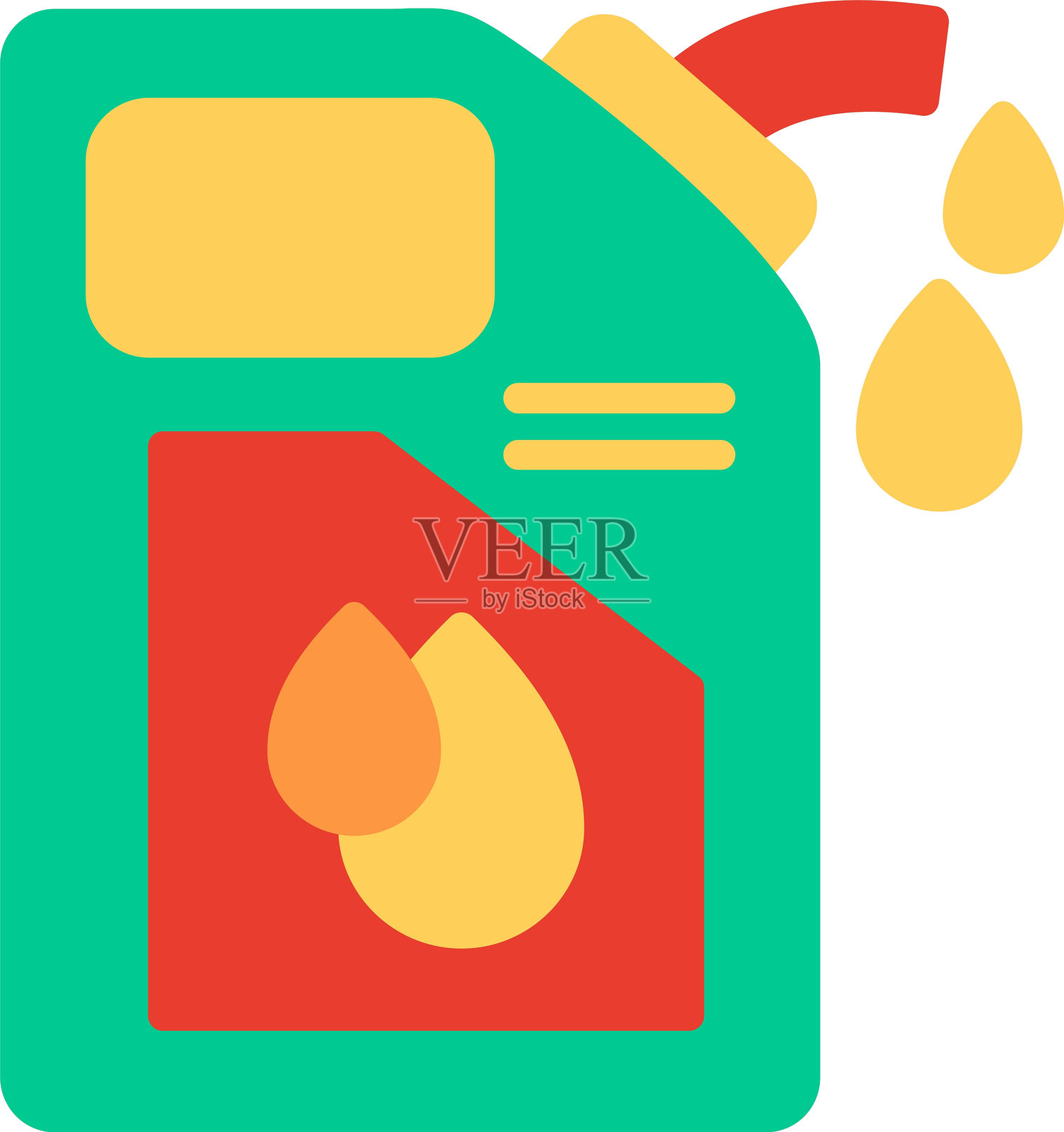 发动机油扁平矢量图标设计插画图片素材