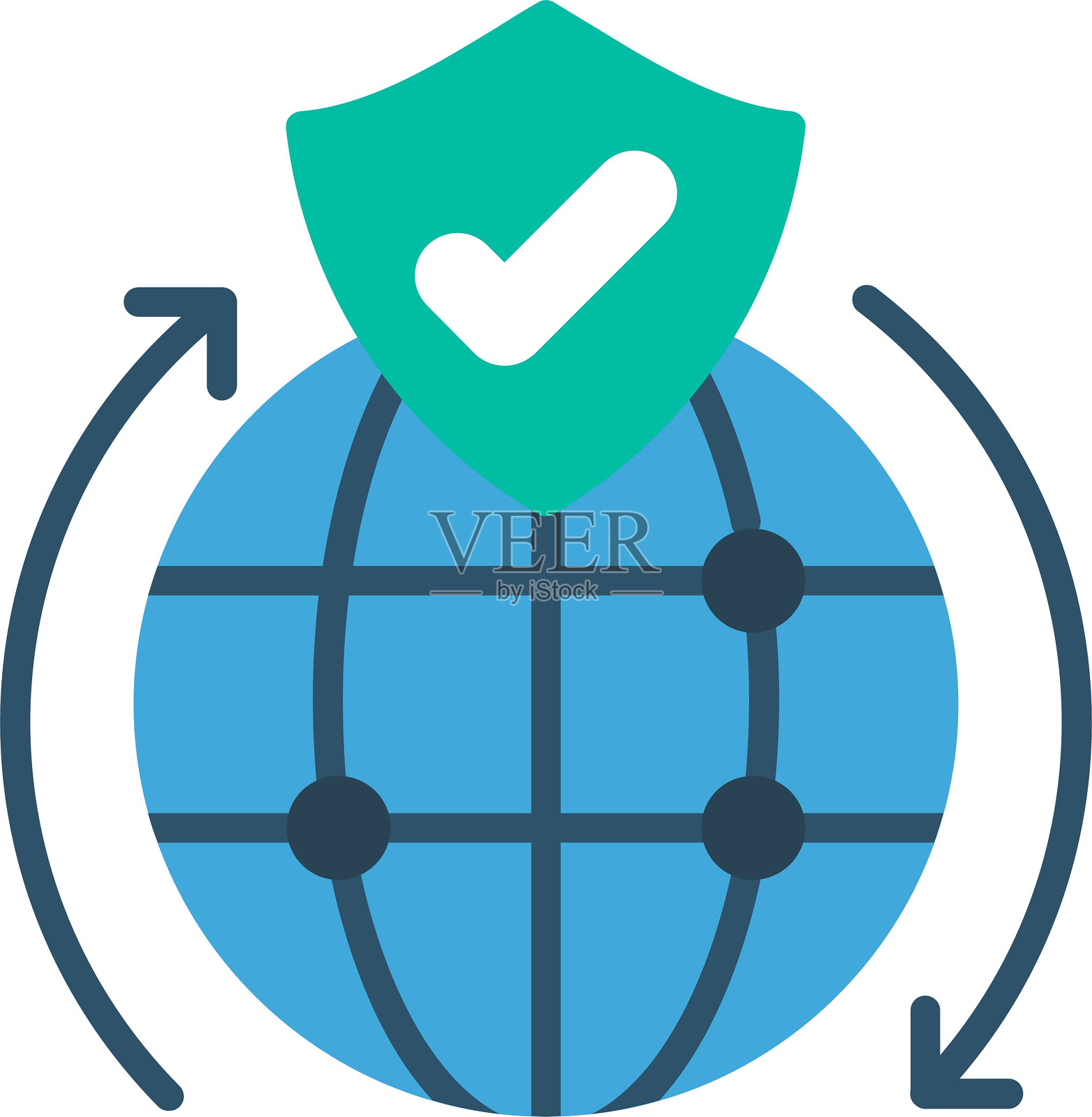 全球保护扁平矢量图标设计插画图片素材