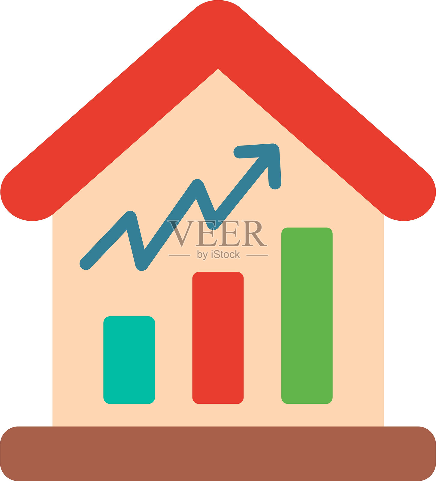 房地产图表扁平矢量图标设计插画图片素材