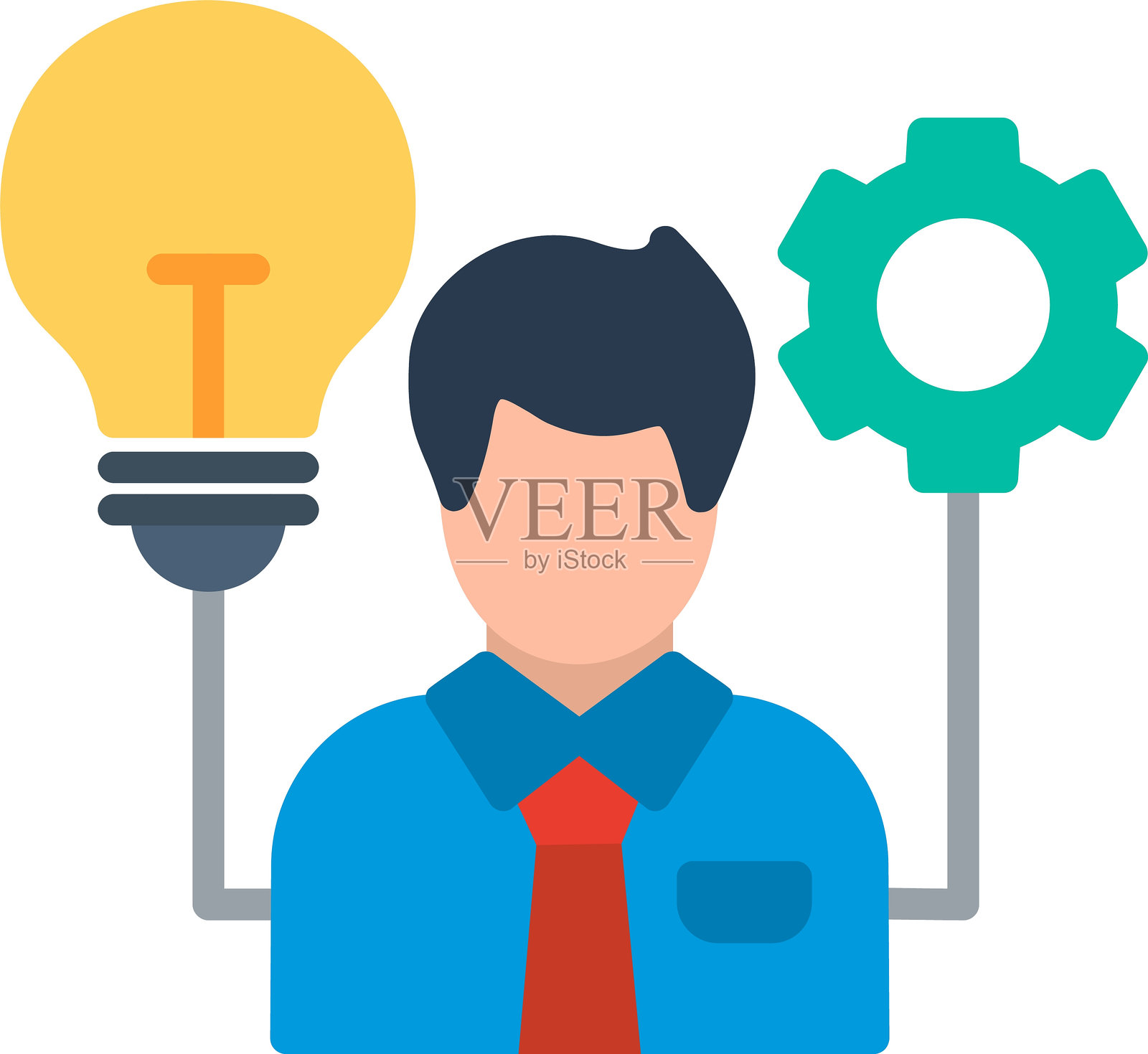 人才管理扁平化图标设计插画图片素材