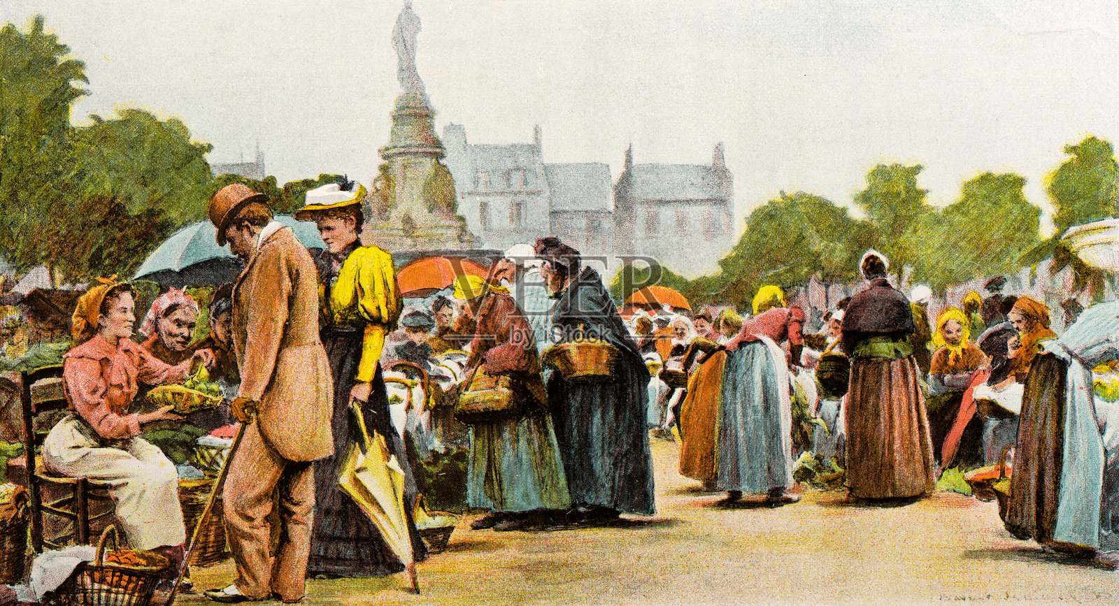 来自法国杂志的古董图像插画图片素材