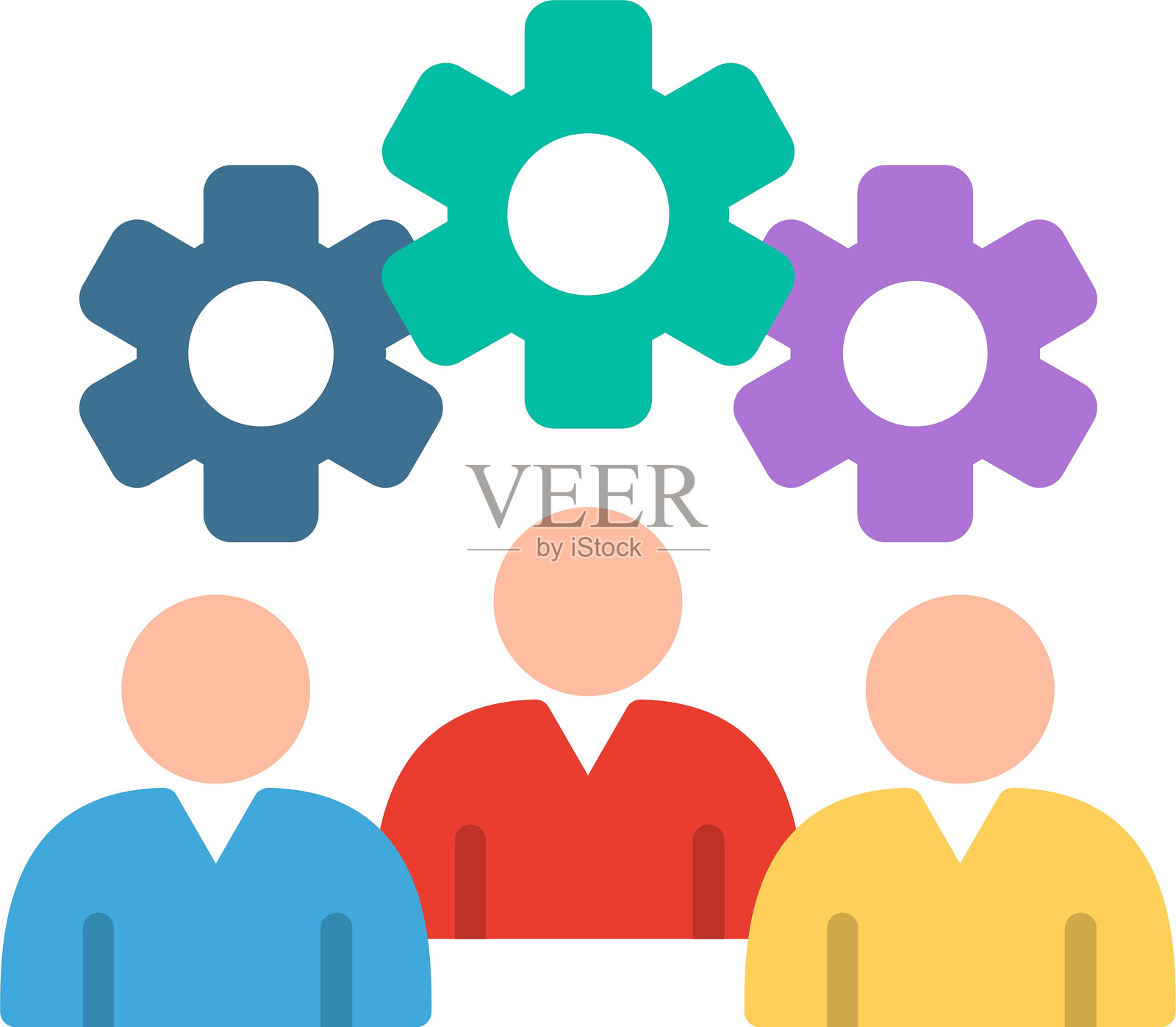 团队管理扁平矢量图标设计插画图片素材