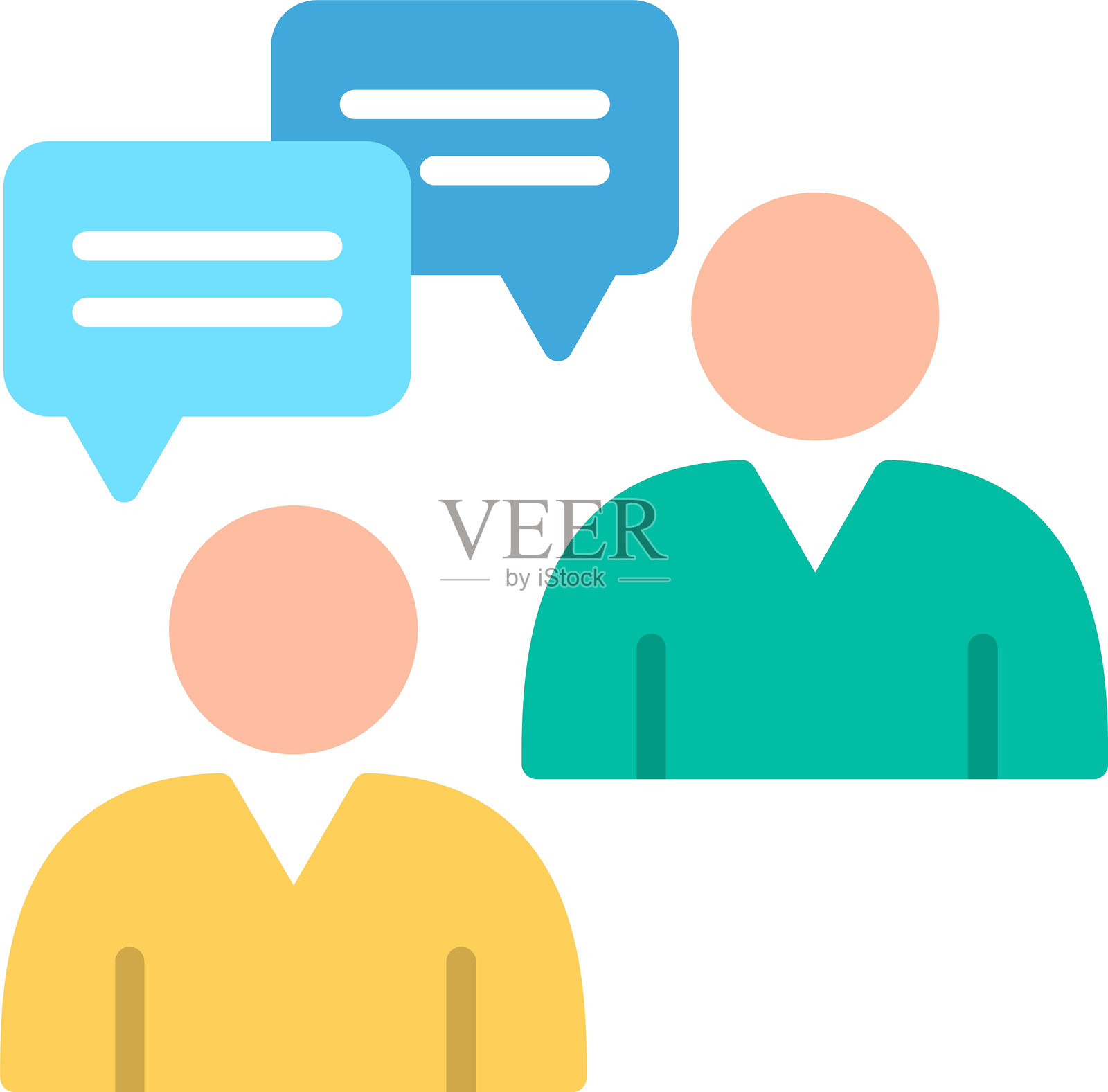 讨论扁平矢量图标设计插画图片素材