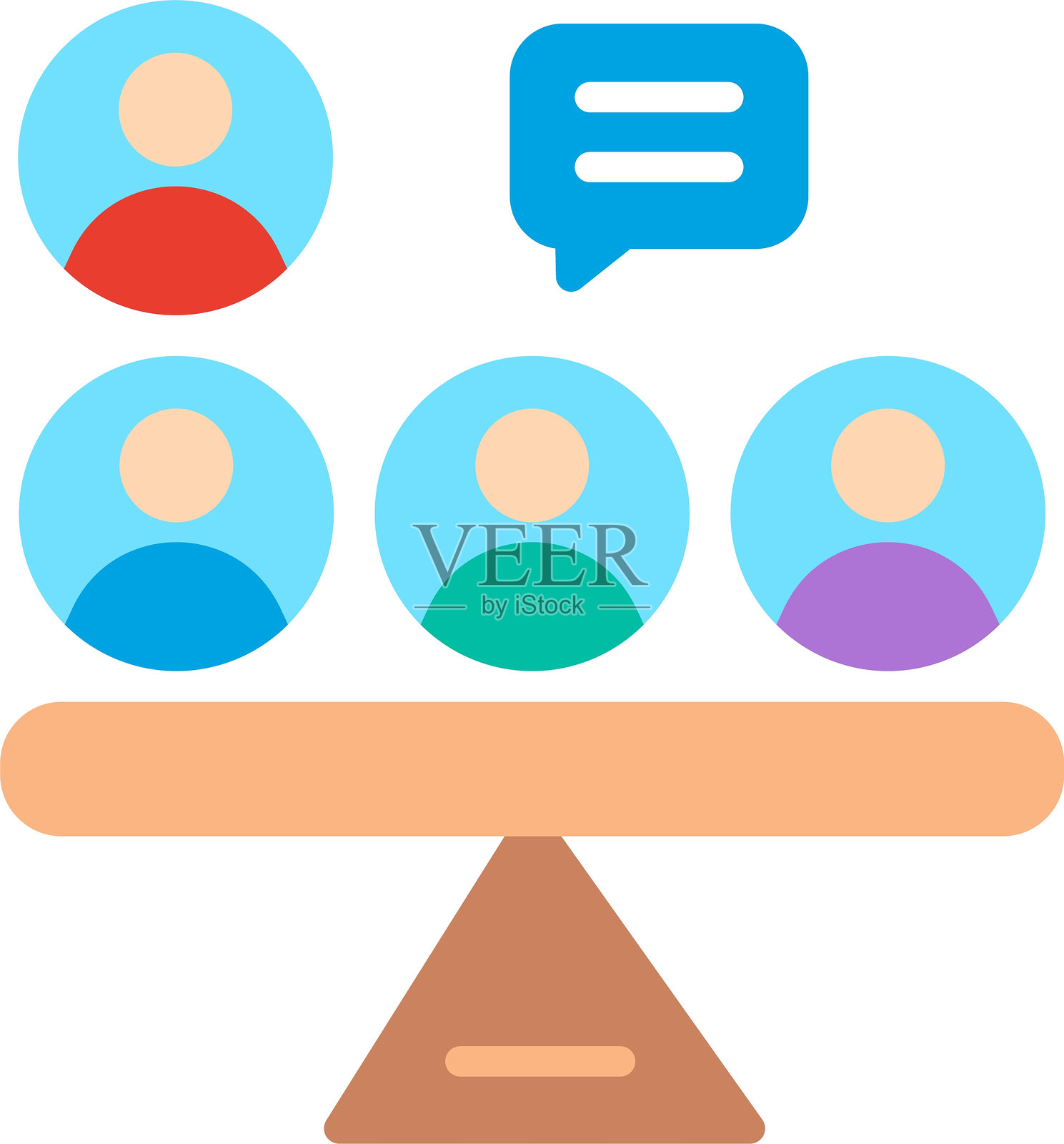 公正性扁平矢量图标设计插画图片素材