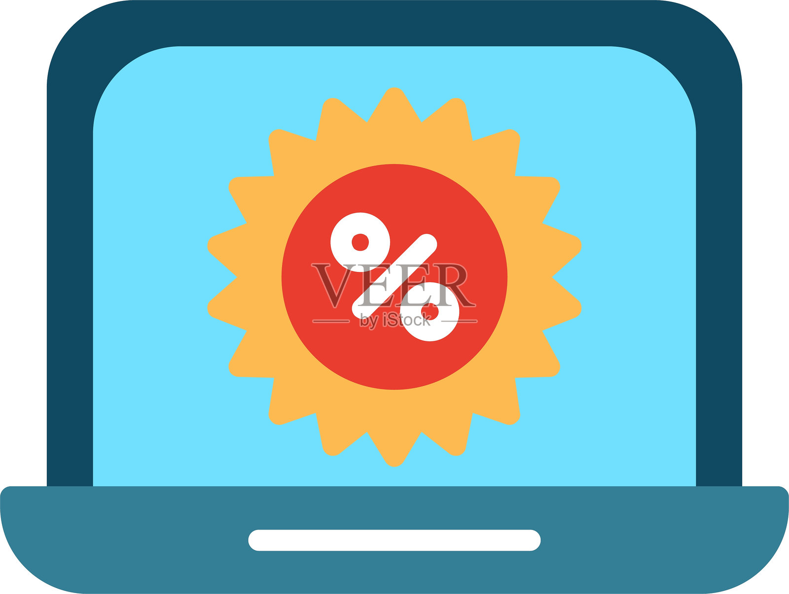 百分比扁平矢量图标设计插画图片素材