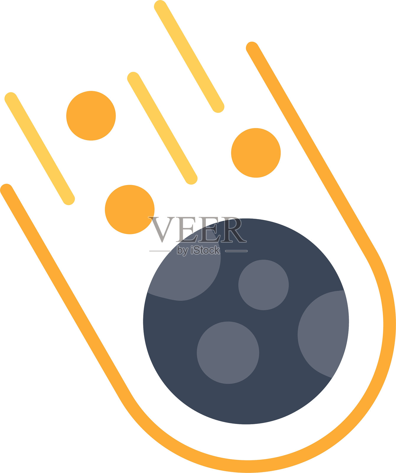 小行星扁平矢量图标设计插画图片素材