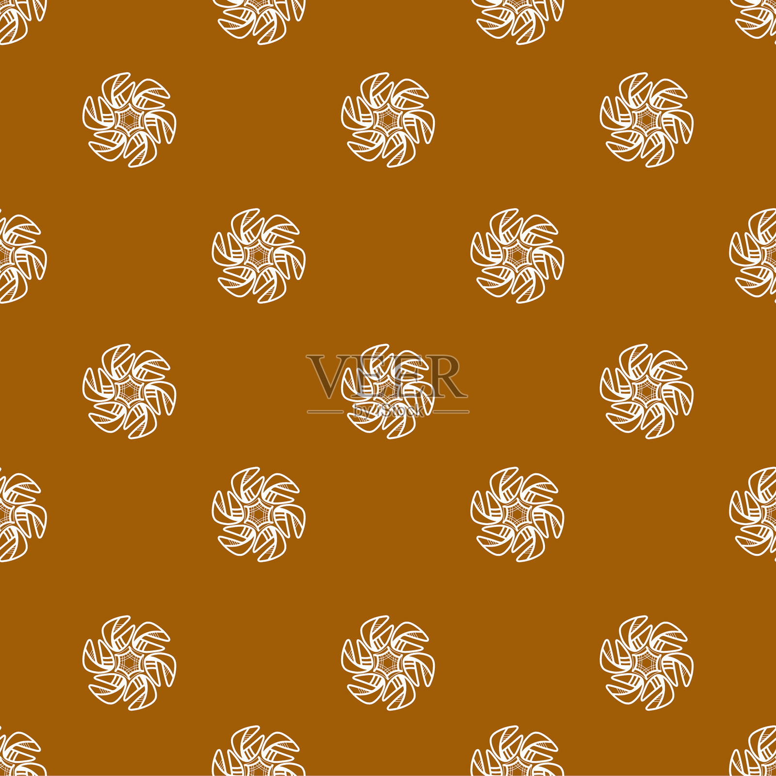 无缝装饰图案几何花卉简单设计插画图片素材