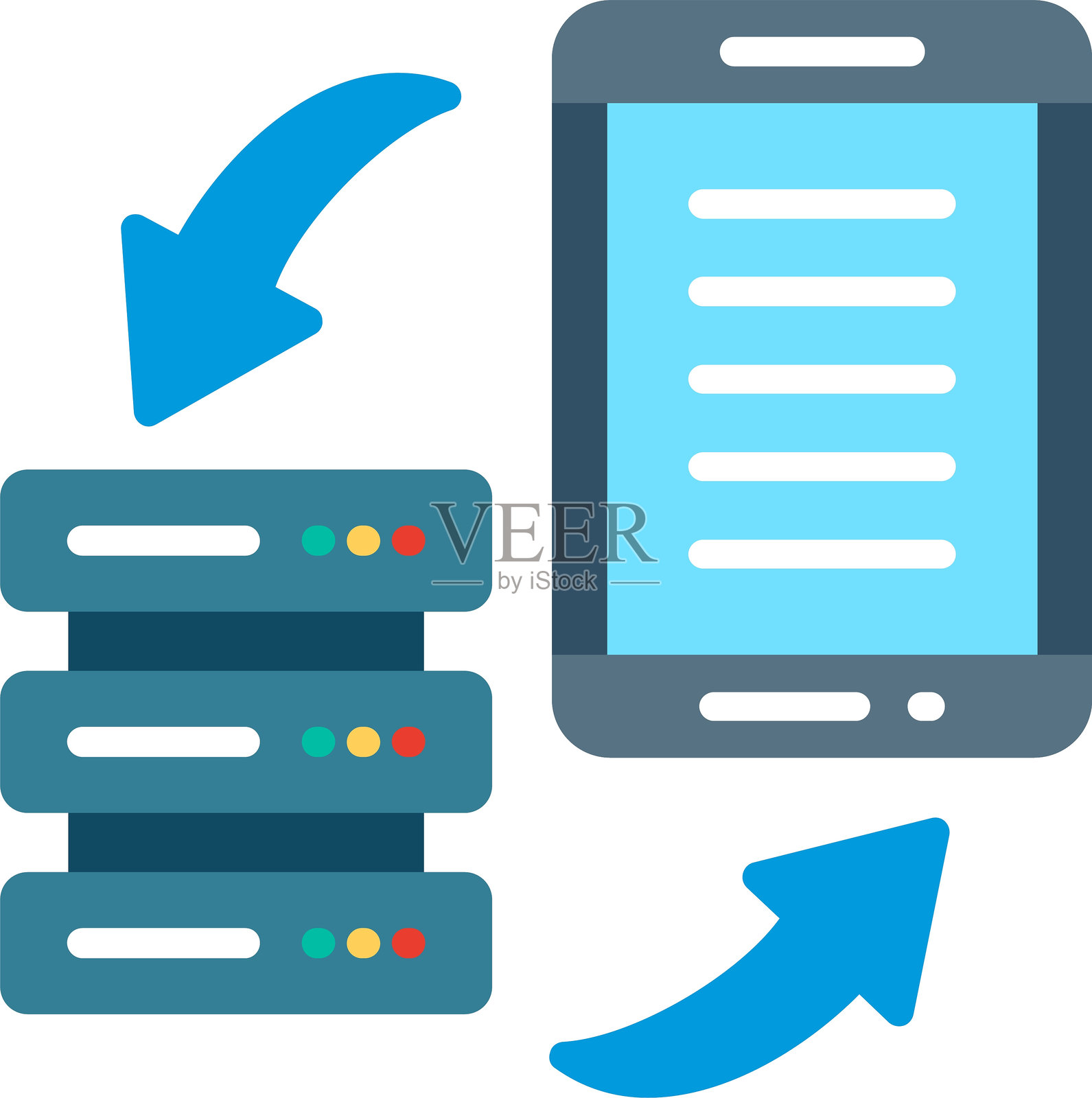 数据存储扁平化图标设计插画图片素材