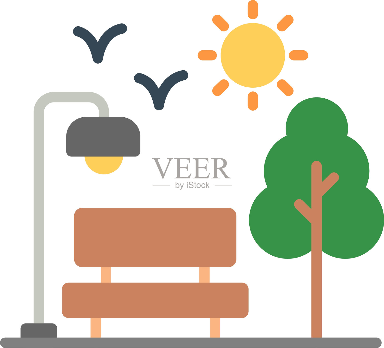 公园平面图标设计插画图片素材