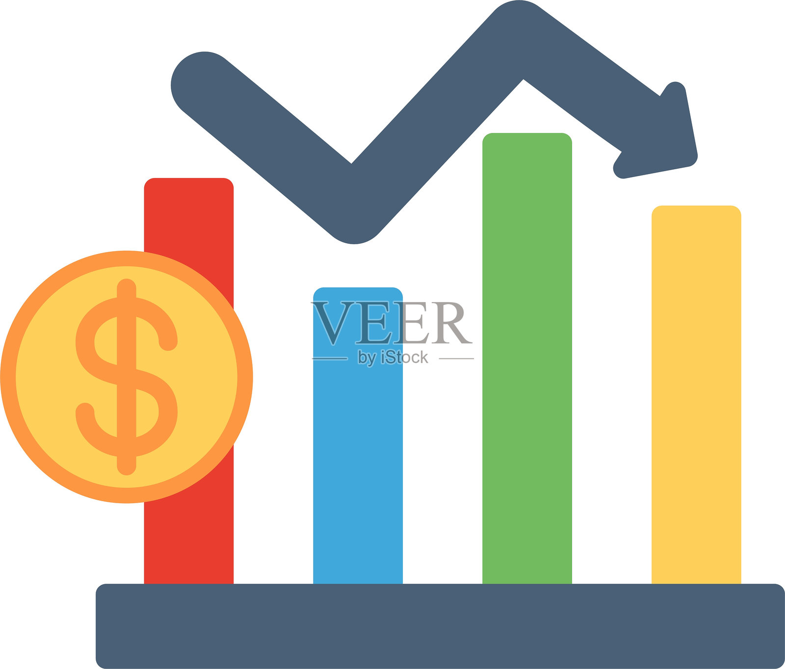 衰退平面图标设计插画图片素材