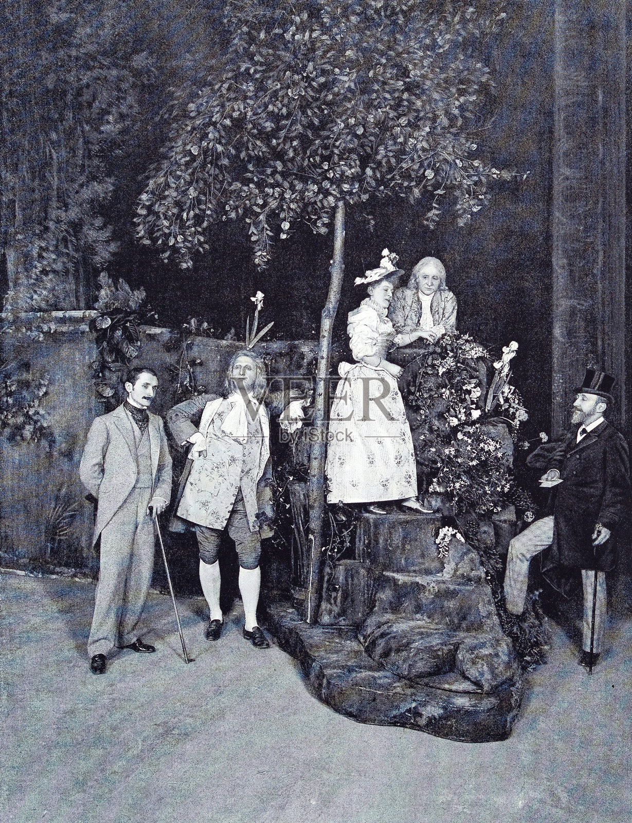 来自法国杂志的古董图片插画图片素材