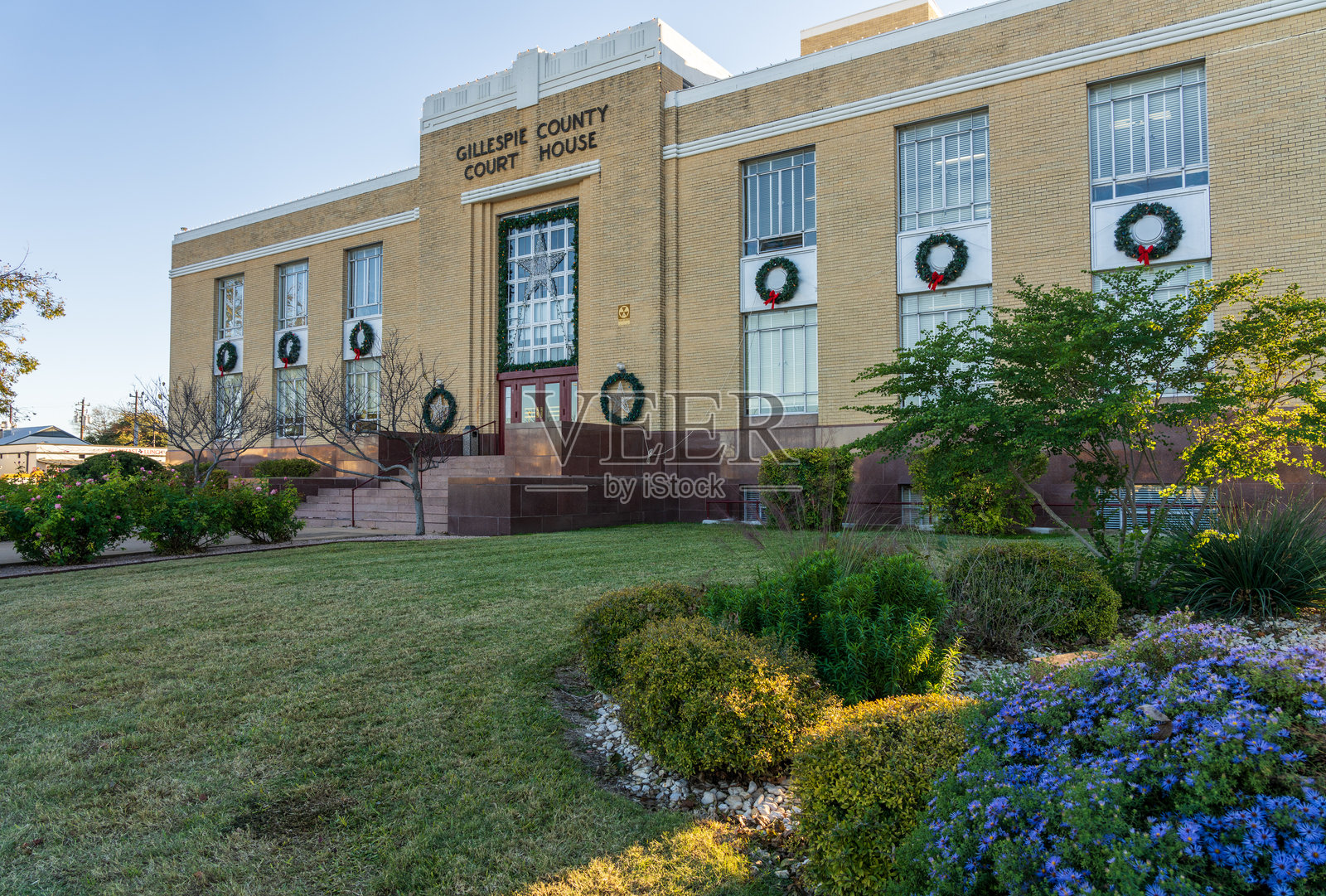 德克萨斯州弗雷德里克斯堡的吉莱斯皮县法院照片摄影图片