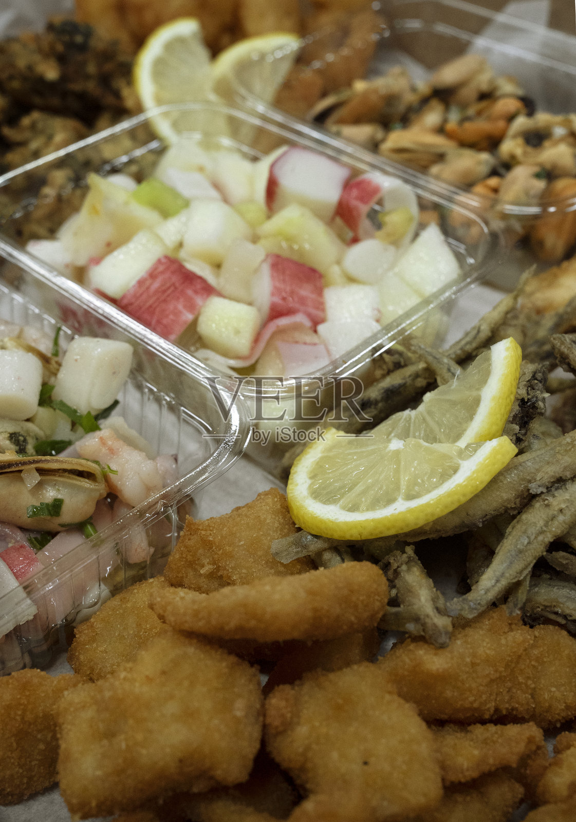 海鲜开胃菜的不同制作方式展示照片摄影图片