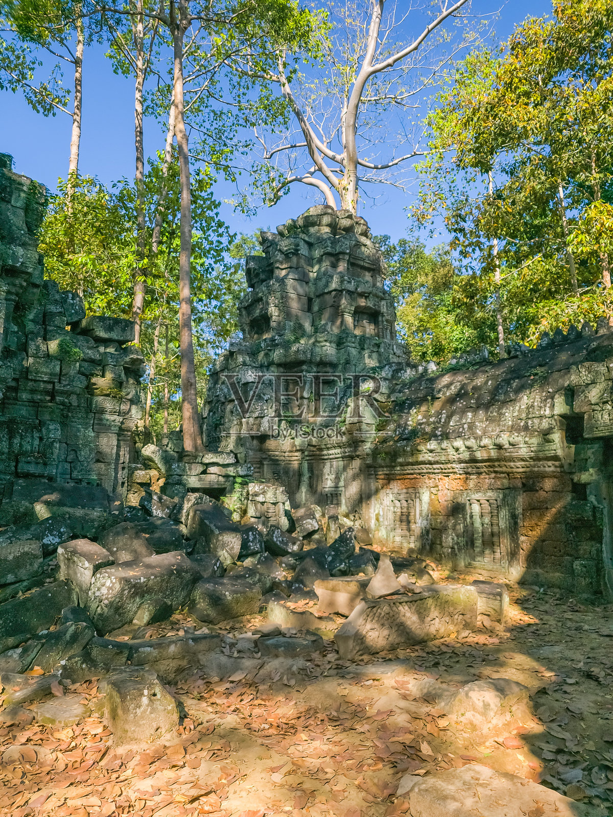 吴哥，柬埔寨的塔内瓦寺照片摄影图片