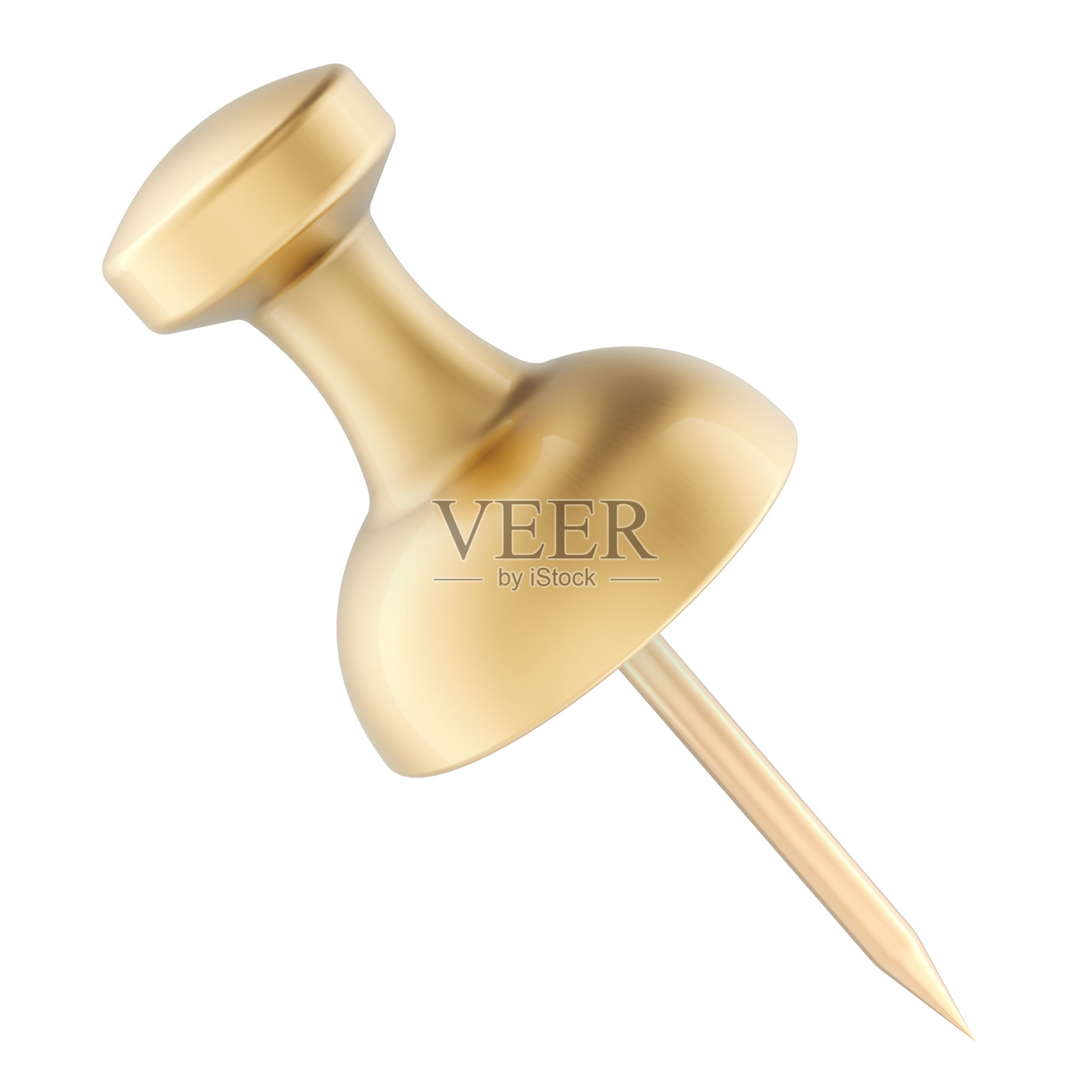 金色图钉，3D渲染照片摄影图片